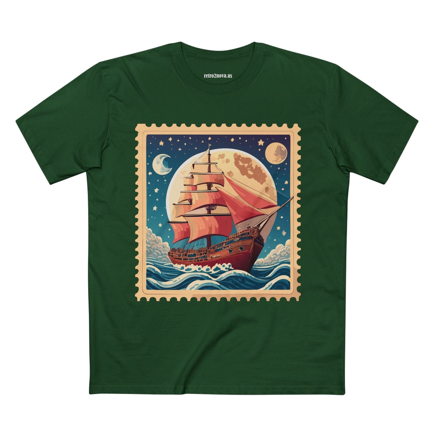 Postage Stamp Shirt Unisex Art Tee Premium Cotton Staple Retro2Nova Art Collection
