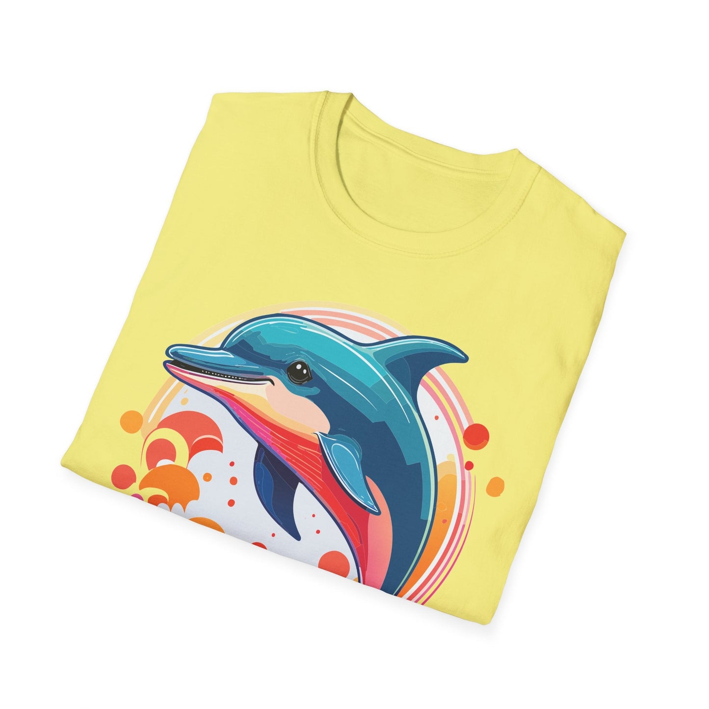 Dolphin Shirt Unisex Softstyle Tee Short Sleeve 100 Percent Ring Spun Cotton Gildan 64000