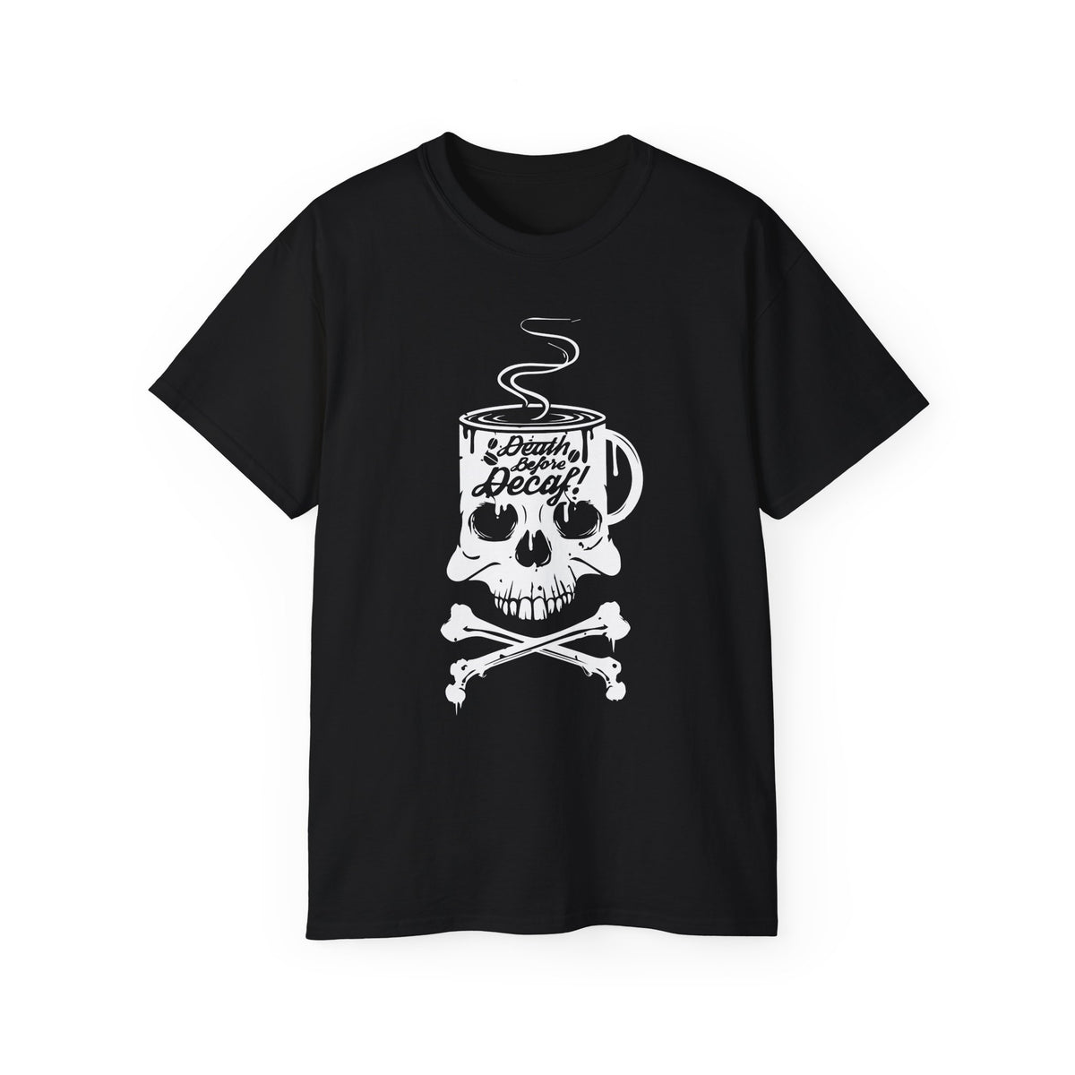 Skull Coffee Mug Skull and Crossbones Tee | Coffee Addict, Dark Cafe Design
