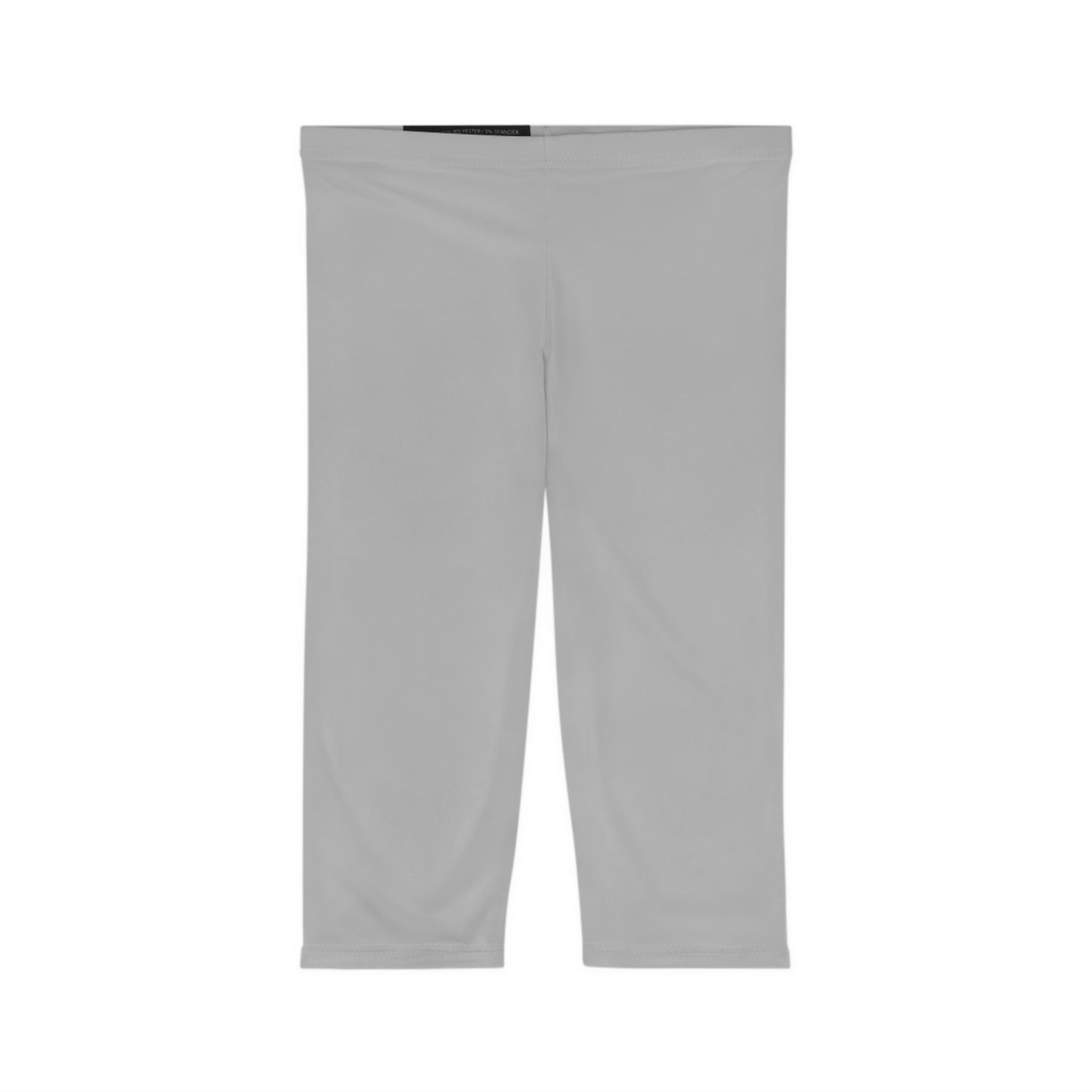 Silver 2 Capri Leggings Women's Poly Span Solid Color Casual Stretch Short Pants