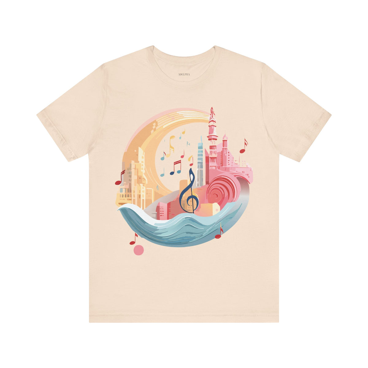 Music Graphic Unisex Cotton Bella+Canvas Tee with Art Design m116