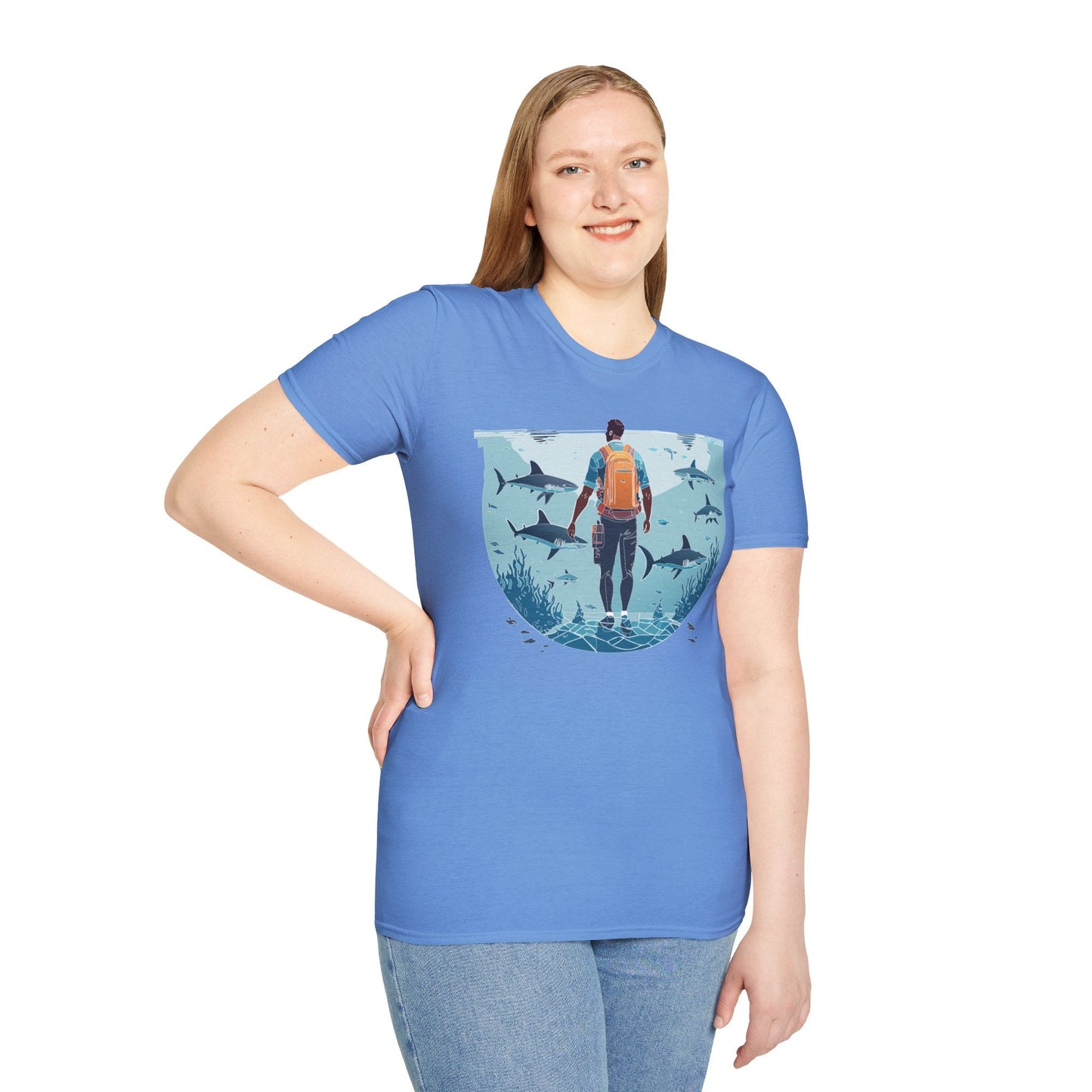 Ocean Tee Shirt Unisex Softstyle T Shirt With Ocean Art Design U Boat Theme Graphic Artwork Edition