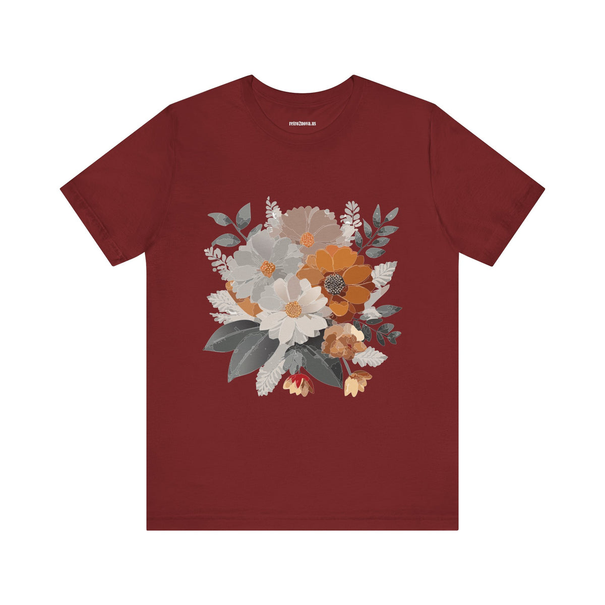 Floral Graphic Unisex Cotton Bella+Canvas Tee with Flowers Design ab12