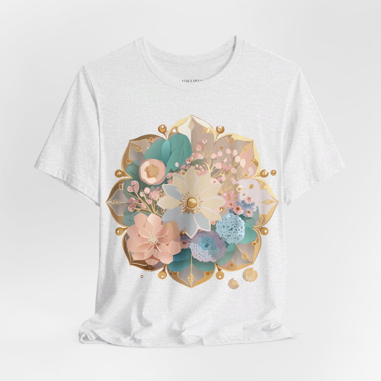 Mandala Shirt Graphic Tee Unisex Jersey Short Sleeve Adelpha Art Design Vintage Inspired Artwork