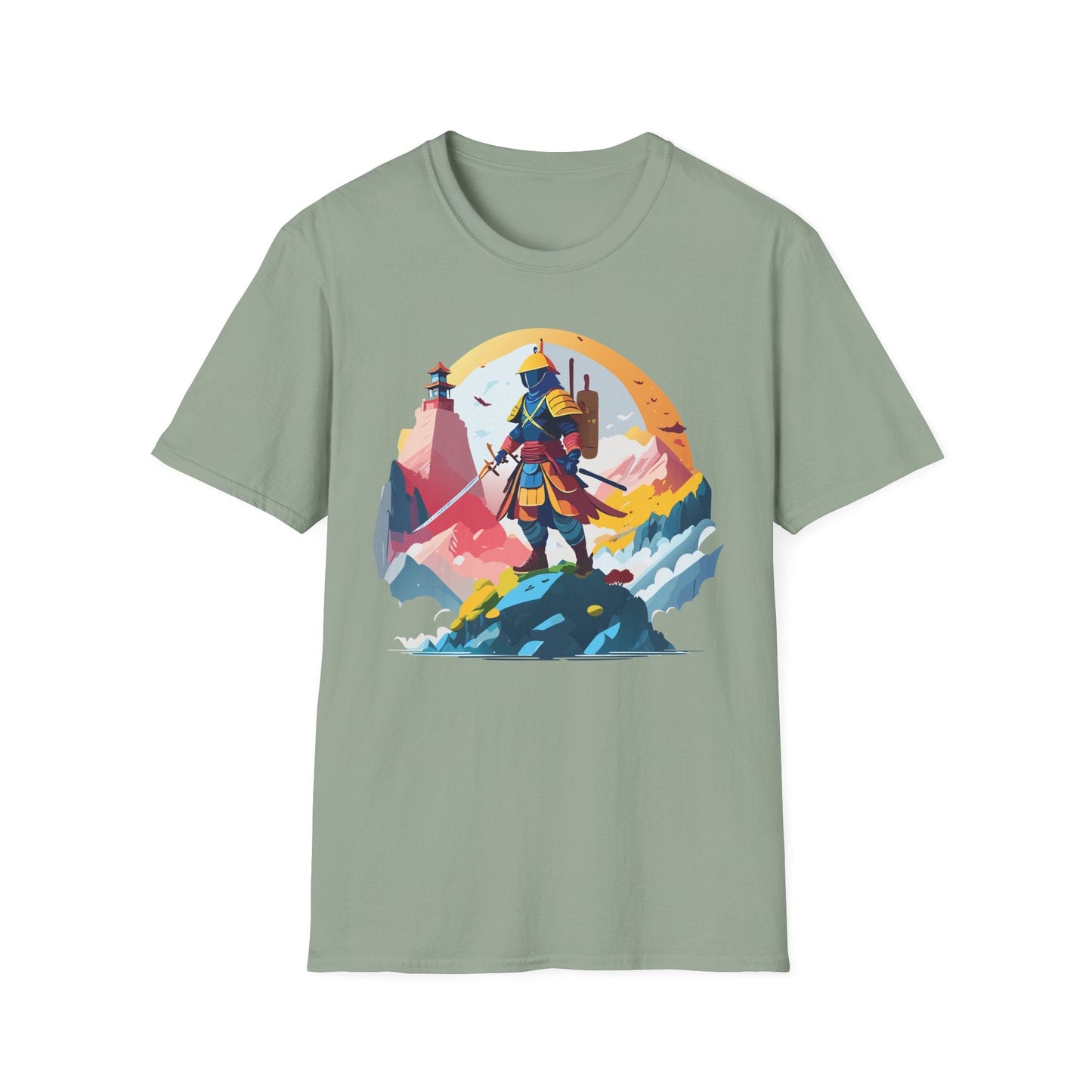Samurai Unisex T Shirt Softstyle 64000 Short Sleeve Tee 100 Percent Cotton Breathable Comfort Fit