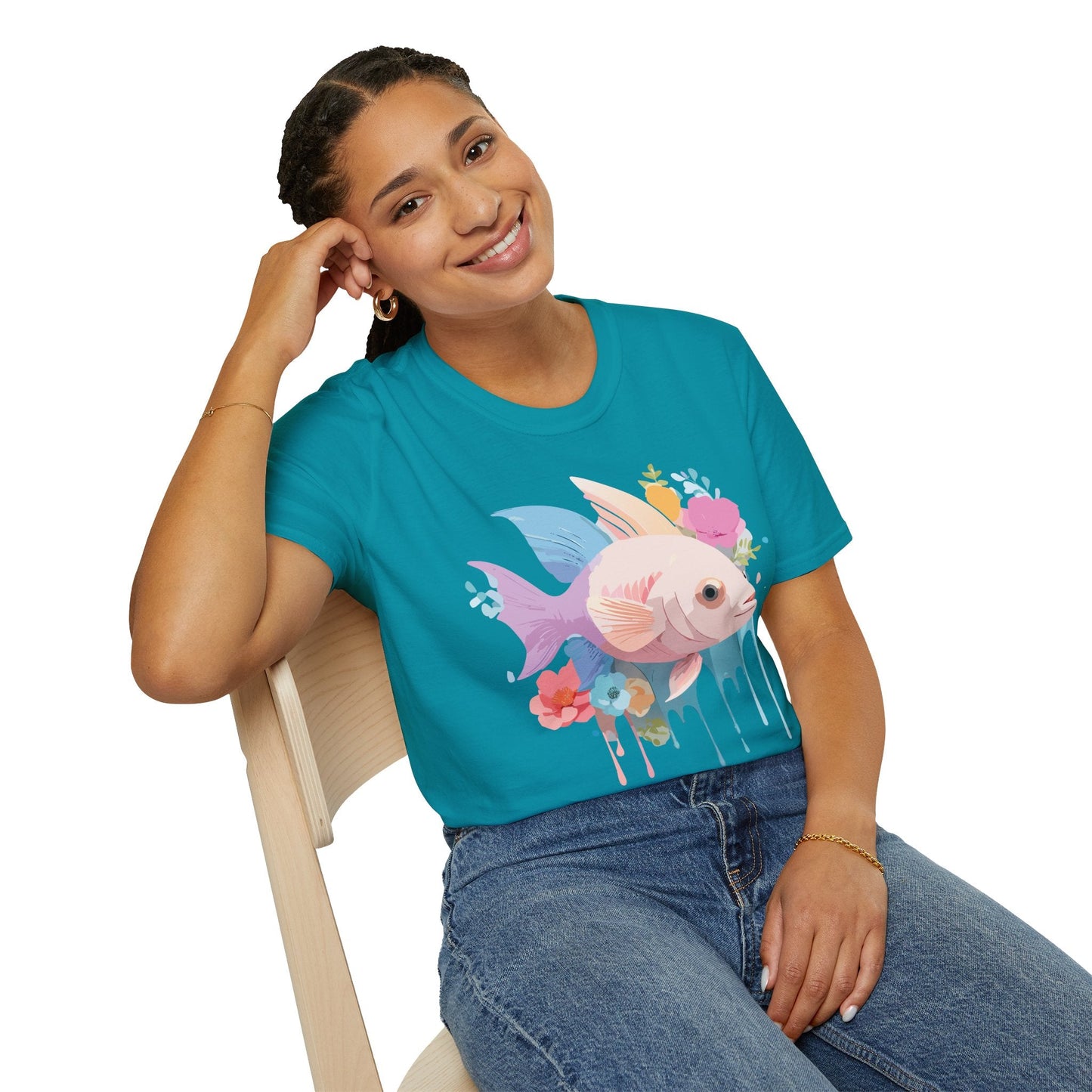 Fish Art Design Shirt, T Shirt with Fish, Graphic Shirt, Tee Shirt with Graphic Design, Shirt with Fish Graphic Art