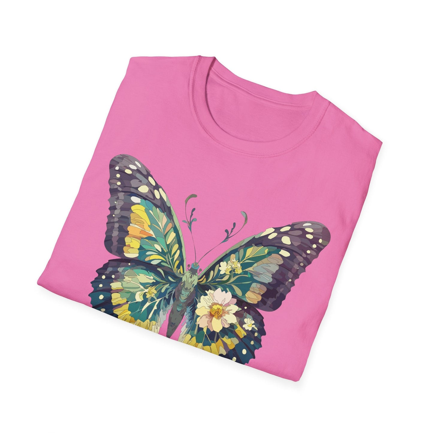 Butterfly Shirt Unisex Monarch Print T Shirt Gildan Softstyle 64000 Lightweight Tee