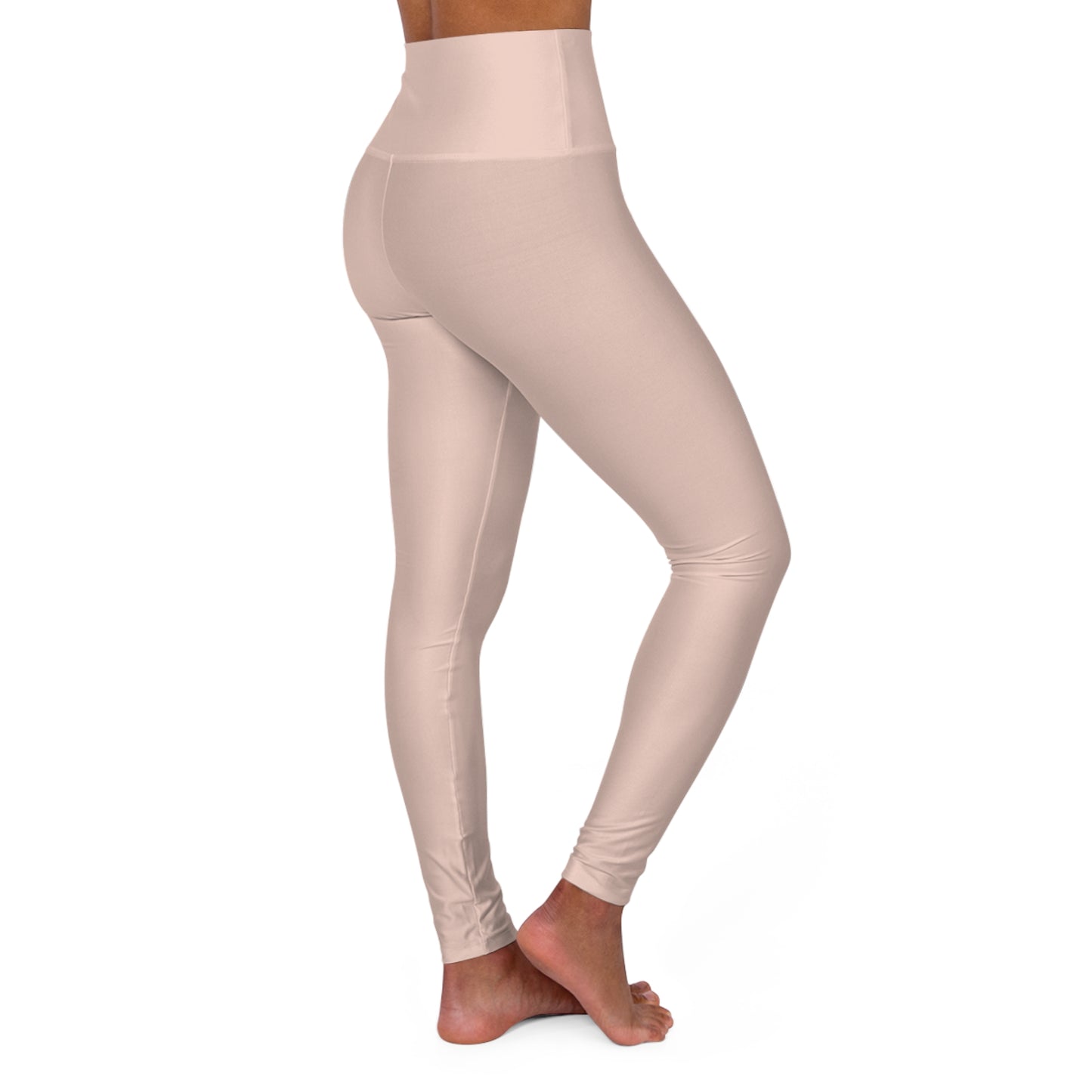 Almond Silk Tan Color High-Waist Yoga Leggings Women's Seamless Poly-Span Stretchy Pants XS-2XL
