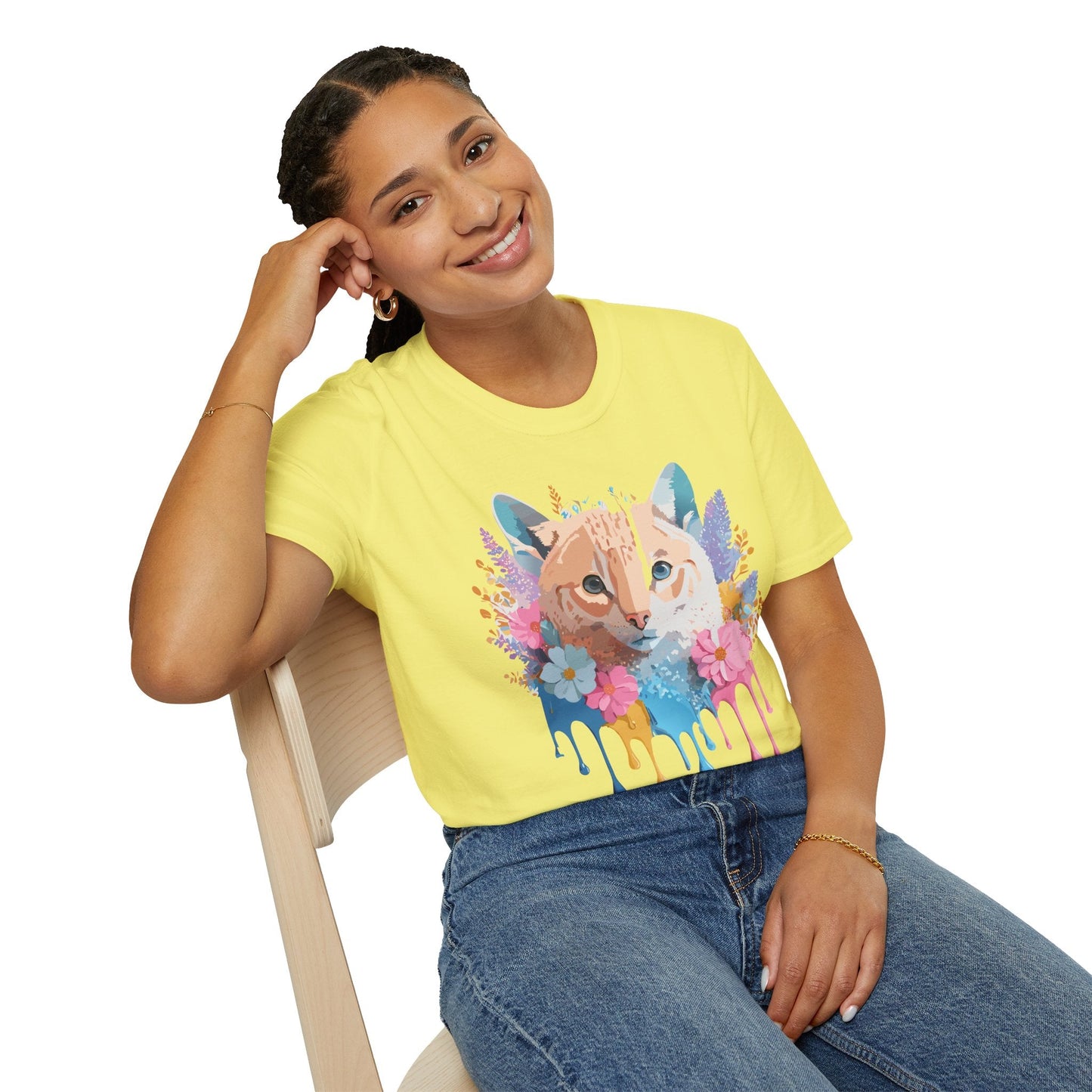 Unisex Cat Shirt Softstyle Tee 100 Percent Ring Spun Cotton Gildan 64000