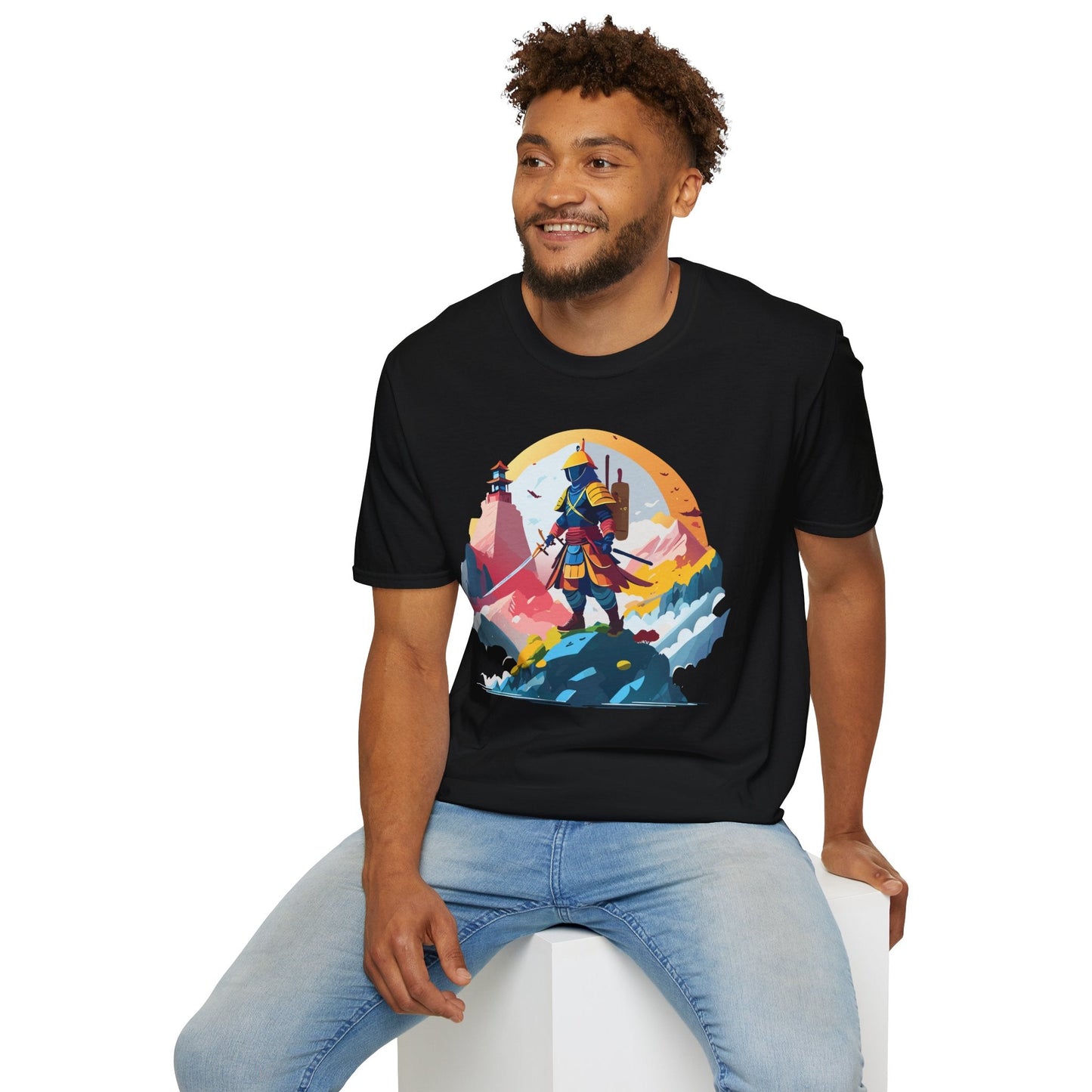 Samurai Unisex T Shirt Softstyle 64000 Short Sleeve Tee 100 Percent Cotton Breathable Comfort Fit