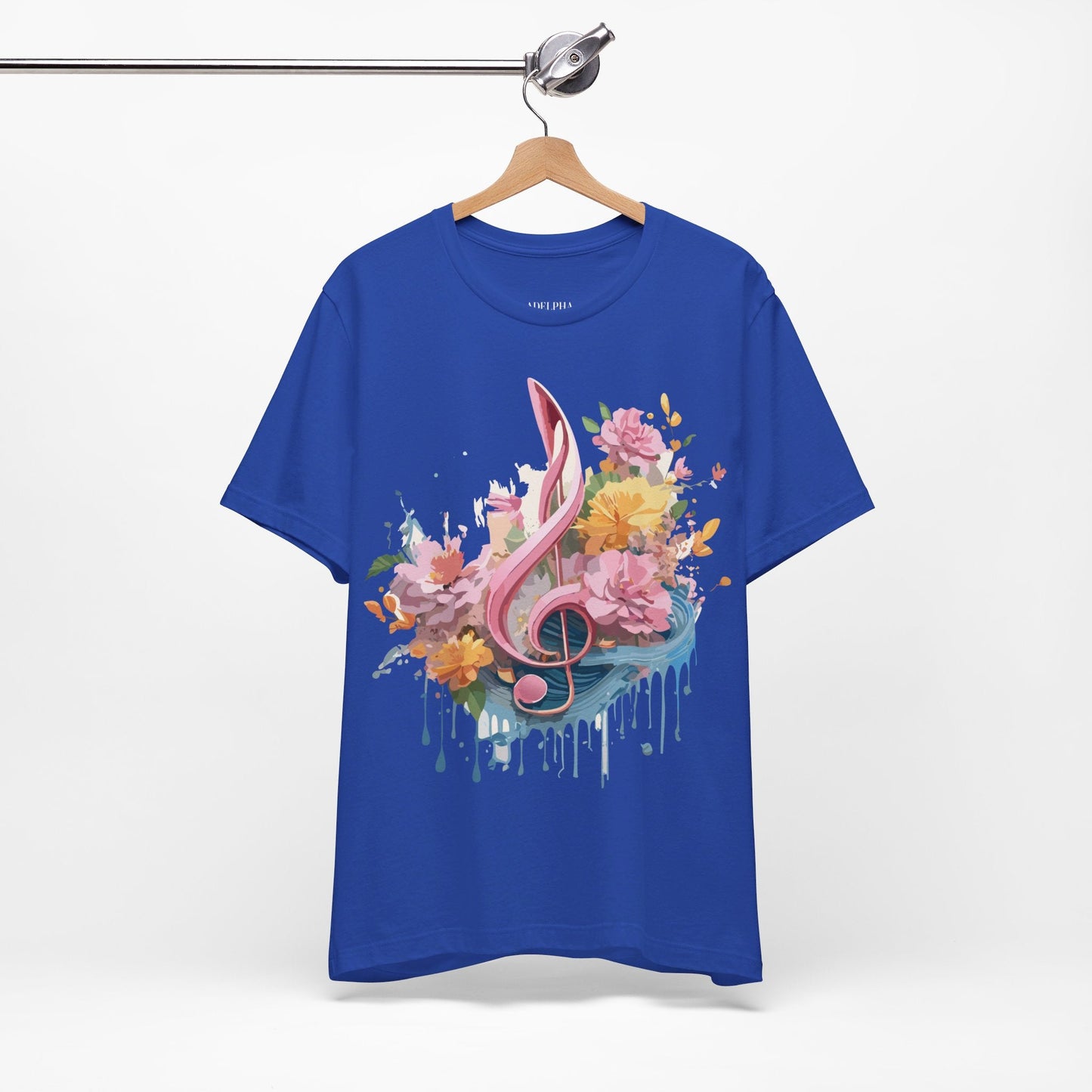 Music Graphic Unisex 100 Cotton Vintage Art with Musical Elements Tee 139
