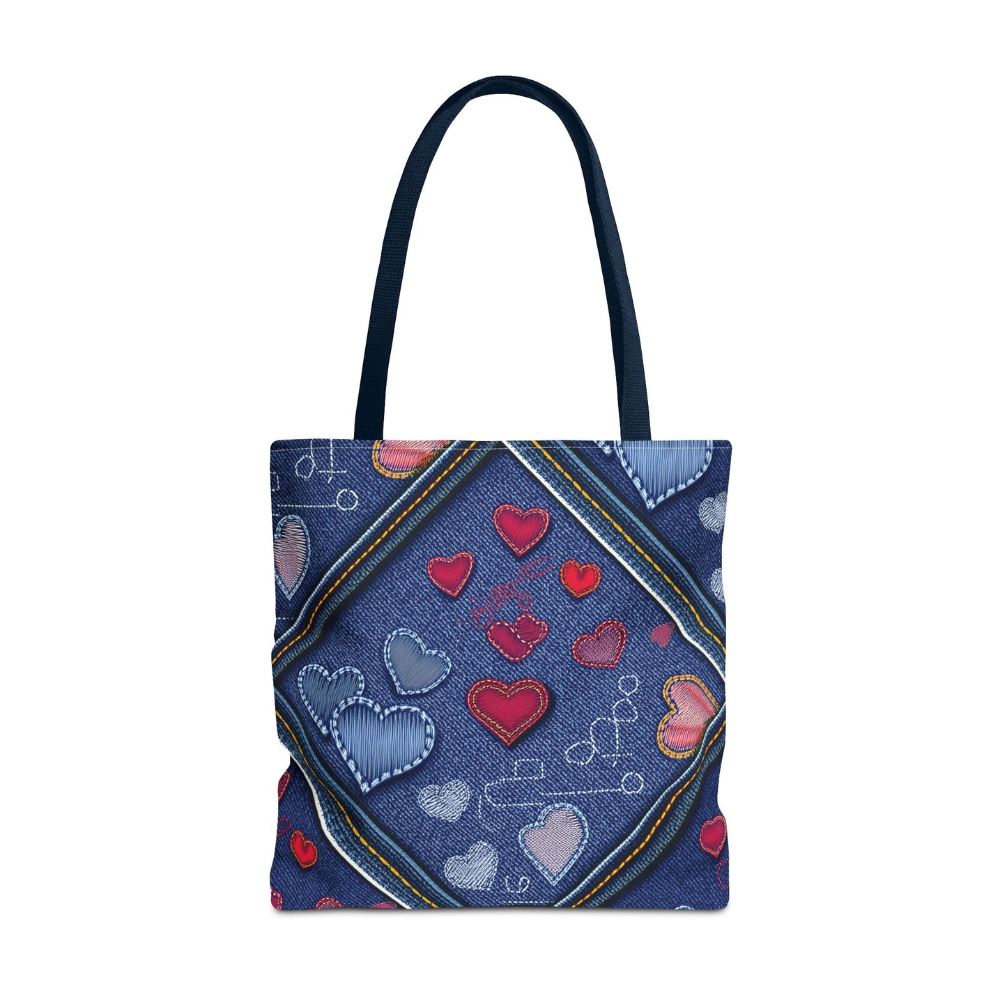 Love Day Graphic Design Denim Fabric Imitation Print Unisex Canvas Bag POLY 3 Sizes Tote Bag 201-30