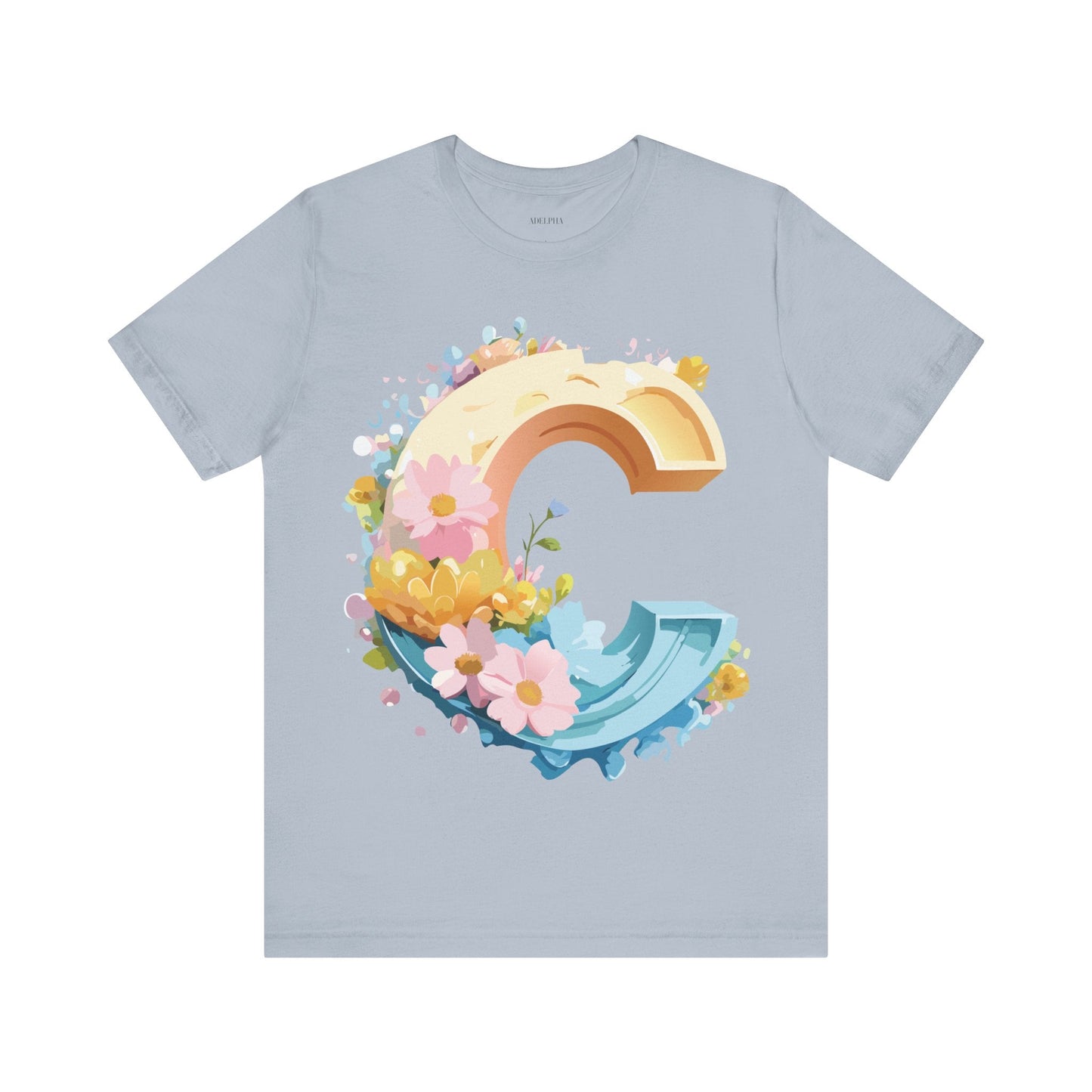 Letter C Shirt Unisex Graphic Tee By Adelpha With Vintage Inspired Artwork Design Premium Edition