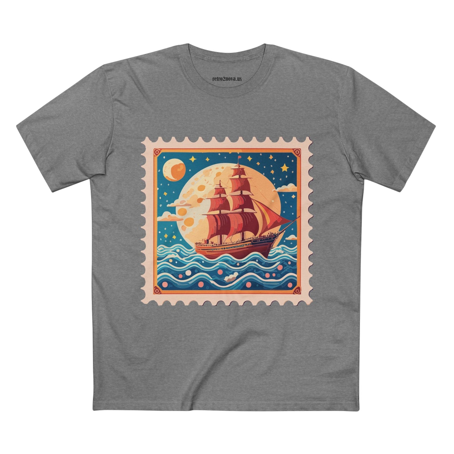Stamp Shirt Postage Stamp Shirt Unisex Premium Cotton Tee Retro2Nova Original Art Design