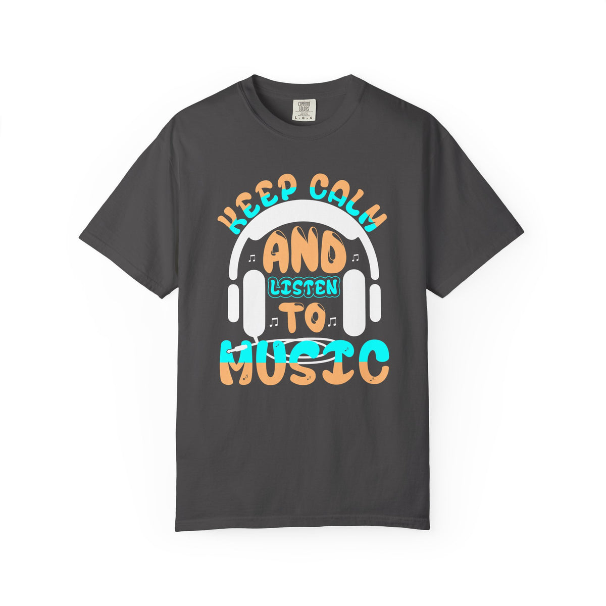 Keep Calm and Listen to Music T-Shirt Headphones Graphic Unisex Cotton Tee 055