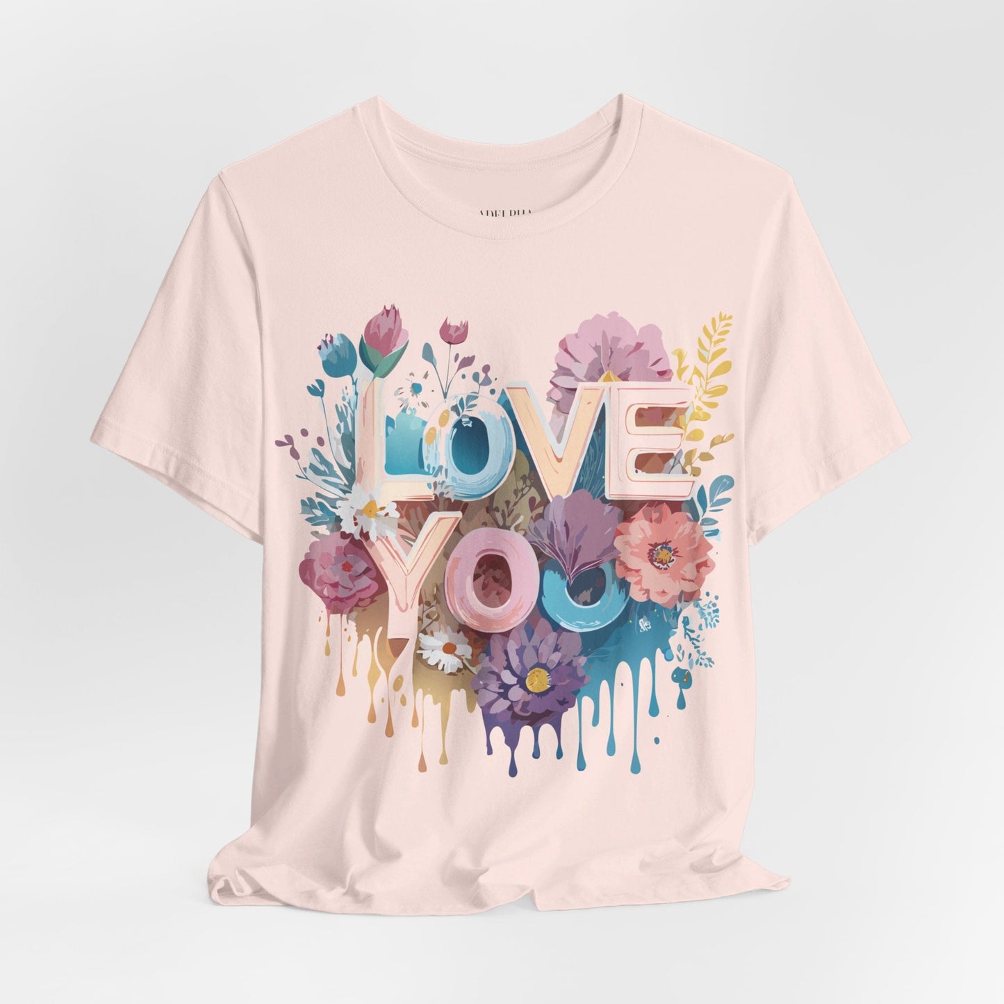 Valentine Day Graphic Unisex 100 Cotton Vintage Artwork with Love and Flower Design Tee 37