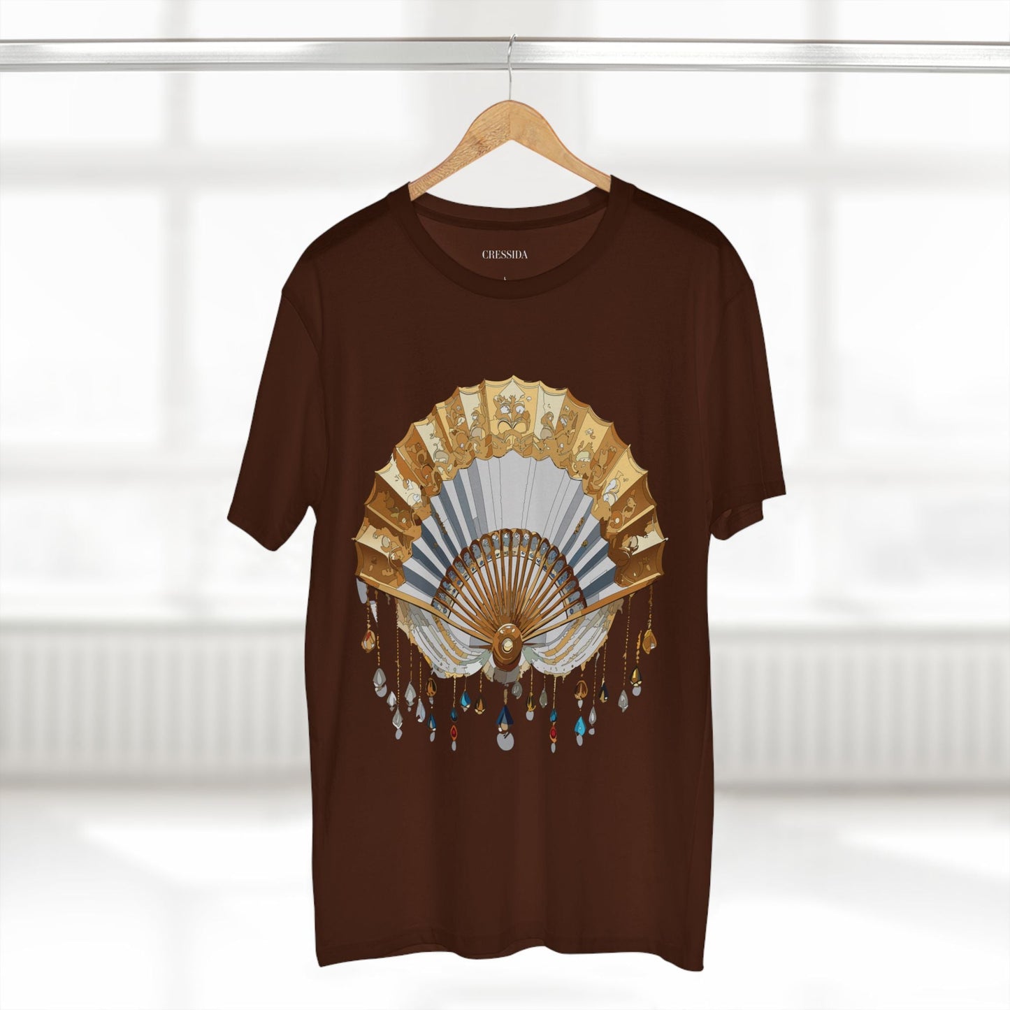 Antique Fan Graphic Design T-Shirt Unisex 100 Cotton Floral Carnival Artwork Tee 13