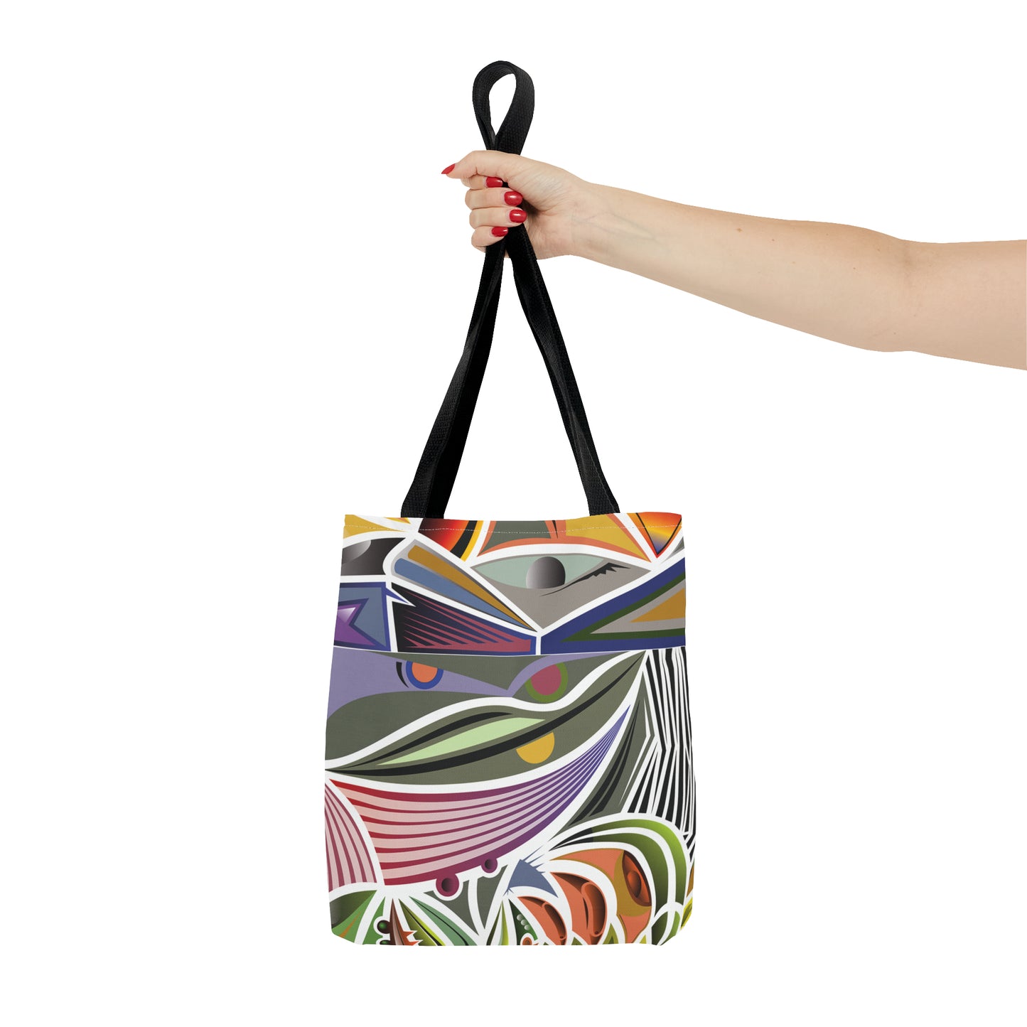 Canvas Bag with Abstract Prints