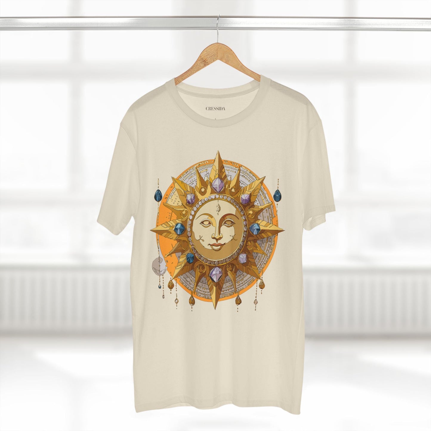 Gold Sun Graphic Unisex 100 Cotton T-Shirt with Golden Art Design 3