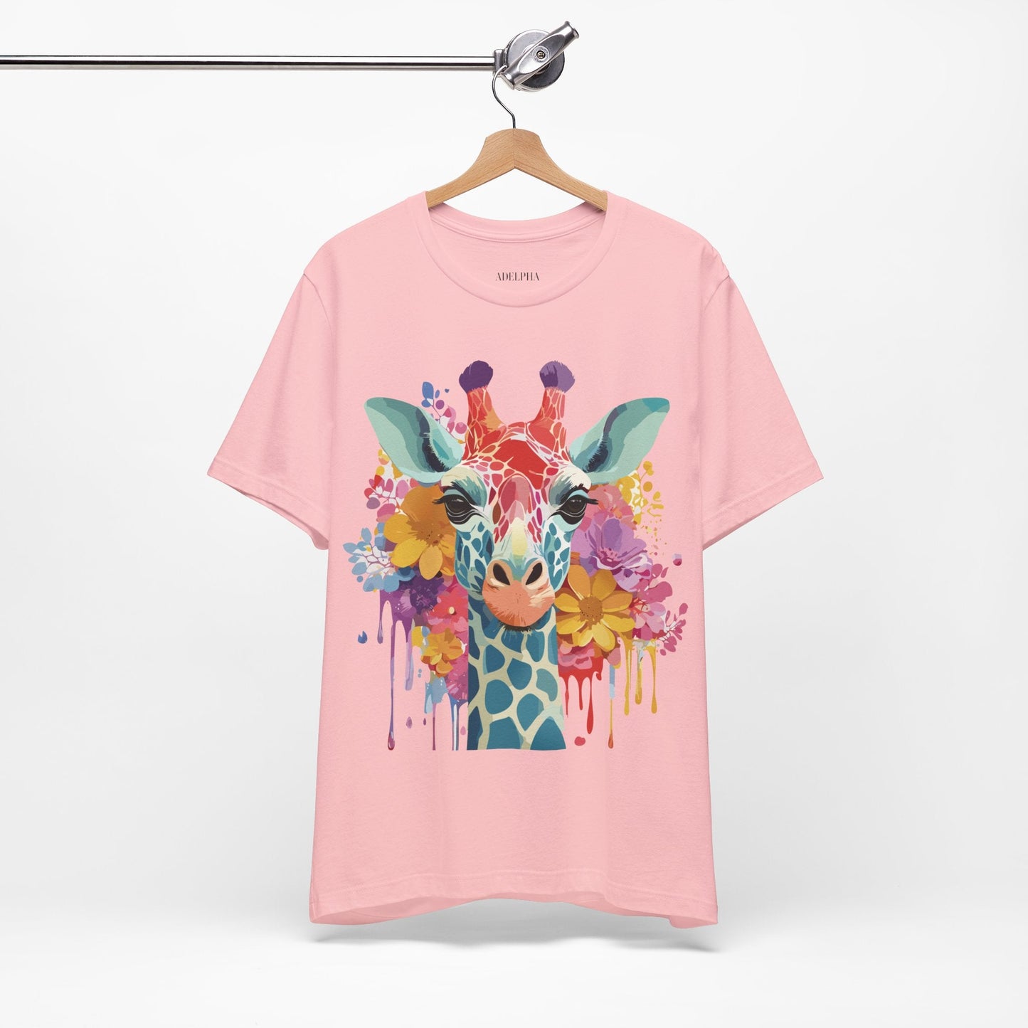 Giraffe Graphic Tee Unisex Vintage Inspired Art Design Adelpha Short Sleeve Shirt