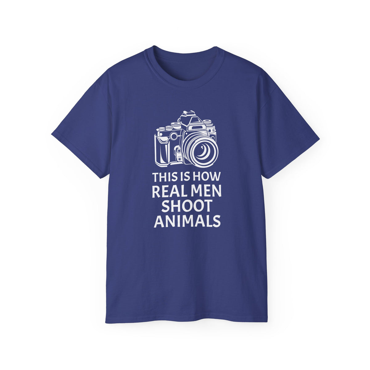 Camera Graphic This Is How Real Men Shoot Animals Tee | Photography Shirt, Photo Lover