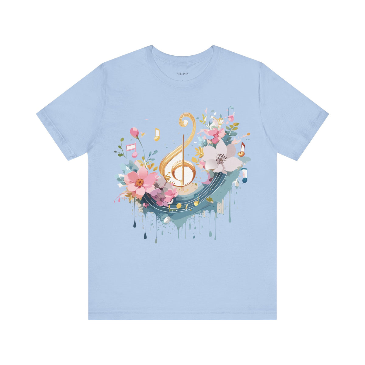 Music Graphic Unisex Cotton Bella+Canvas Tee with Art Design n194