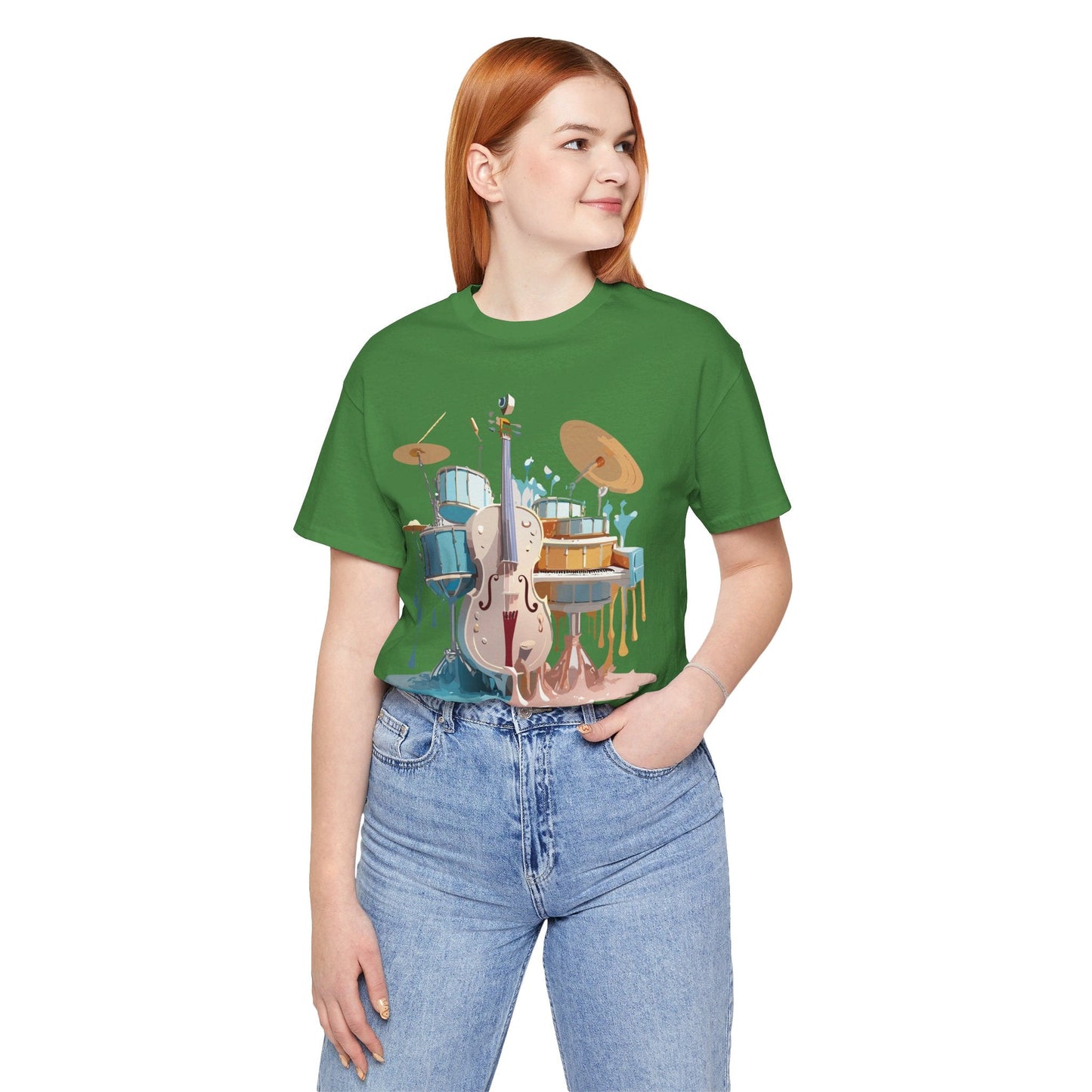 Music Graphic Unisex 100 Cotton Vintage Art with Musical Elements Tee 84