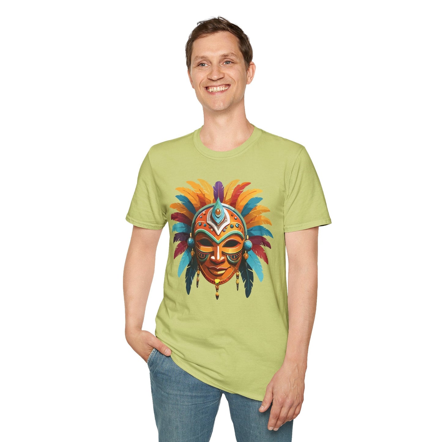 Mask Tee Shirt Unisex Softstyle 100 Percent Ring Spun Cotton Masquerade Tees For Comfort