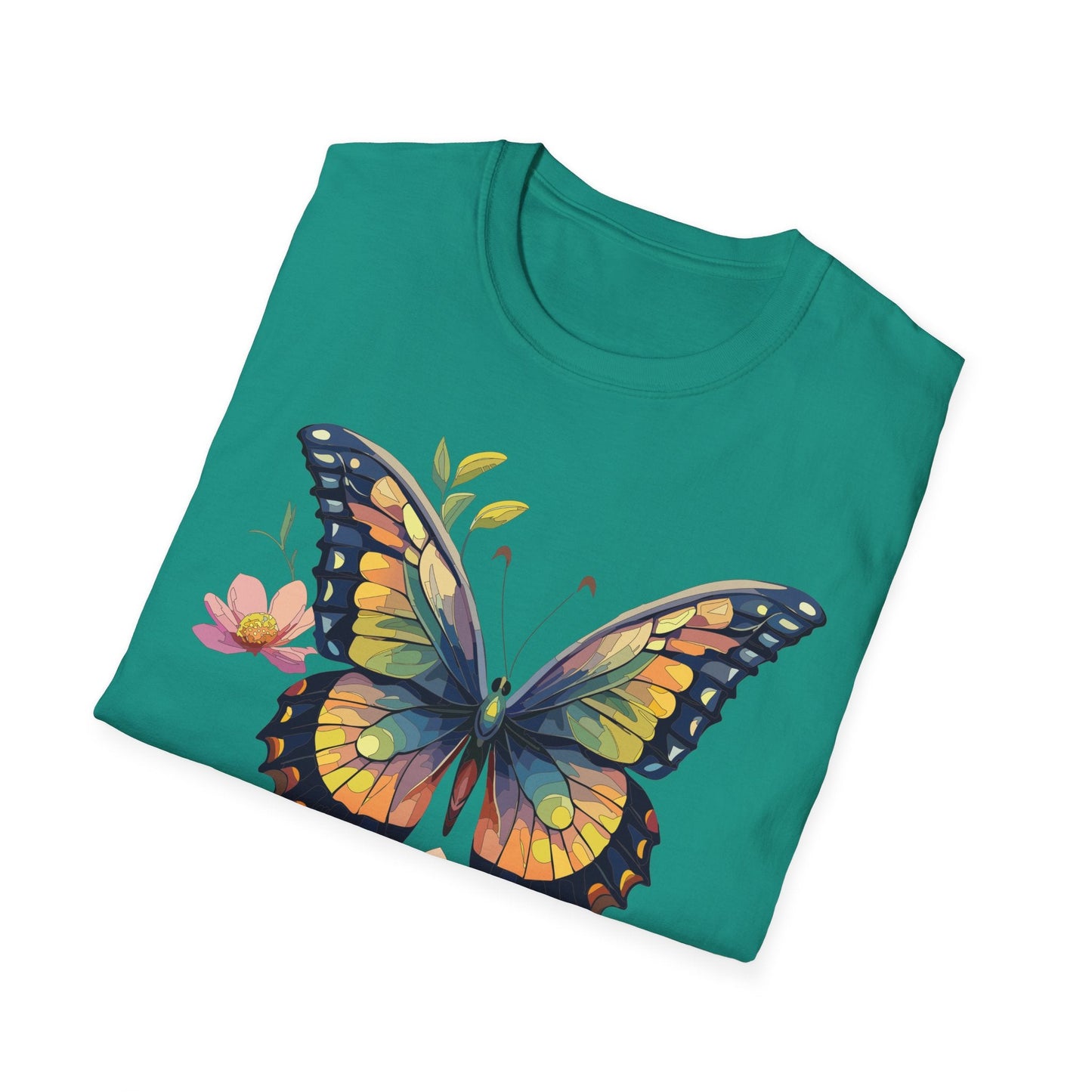 Butterfly Shirt Unisex Monarch Butterfly T Shirt Softstyle Cotton Tee One Hundred Percent Ring Spun