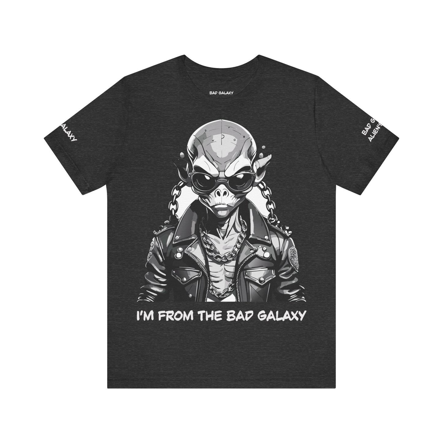 Graphic Cotton T Shirt Unisex Short Sleeve Alien Artwork By Bad Galaxy Premium Everyday Wear