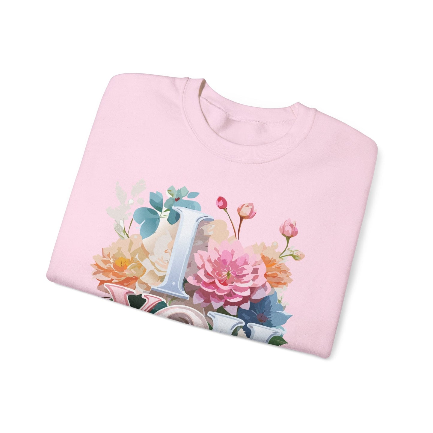 Floral Love Sweatshirt Valentines Day Unisex Crewneck Cozy Flower Design For All Season Wear