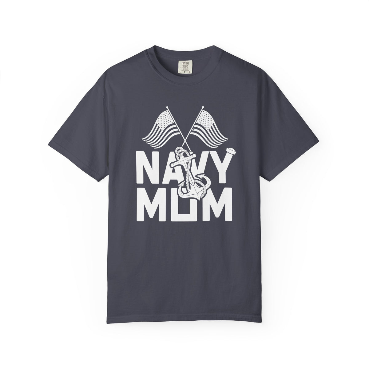 Navy Mom T-shirt Mother's Day Mama Tee Unisex Comfort Colors Garment-Dyed Cotton h20