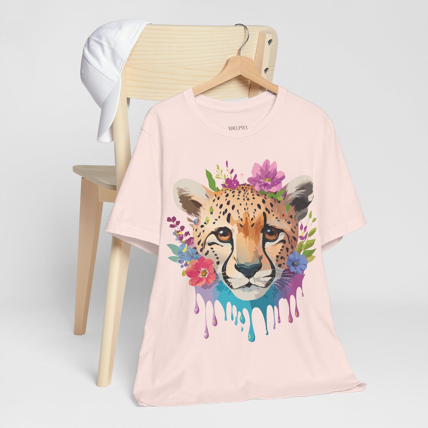 Adelpha Graphic Tee Cheetah Art Design Unisex Short Sleeve Shirt