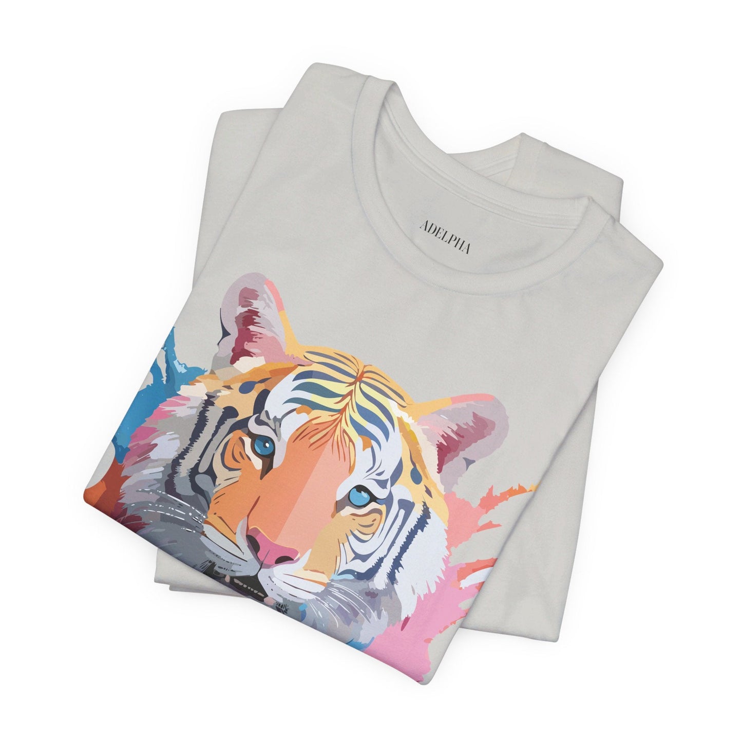 Tiger Graphic Tee Unisex Short Sleeve Shirt With Vintage Inspired Adelpha Artwork