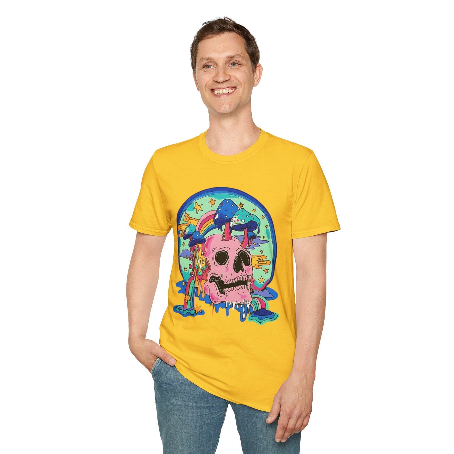 Skull Graphic Tee Unisex Gildan Softstyle 64000 100 Cotton Short Sleeve Shirt Art Design