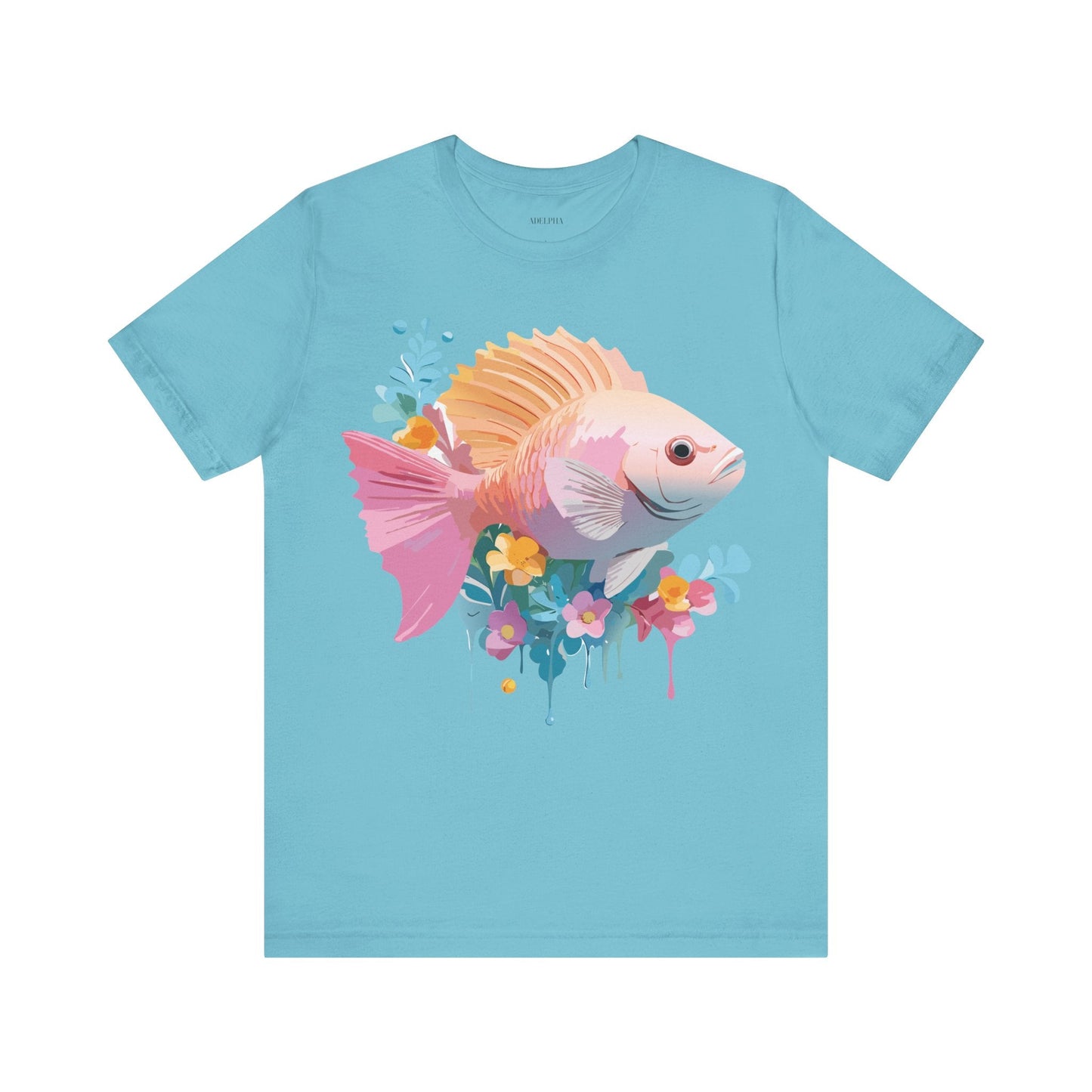 Adelpha Fish Shirt Unisex Graphic Tee With Vintage Inspired Artwork Short Sleeve