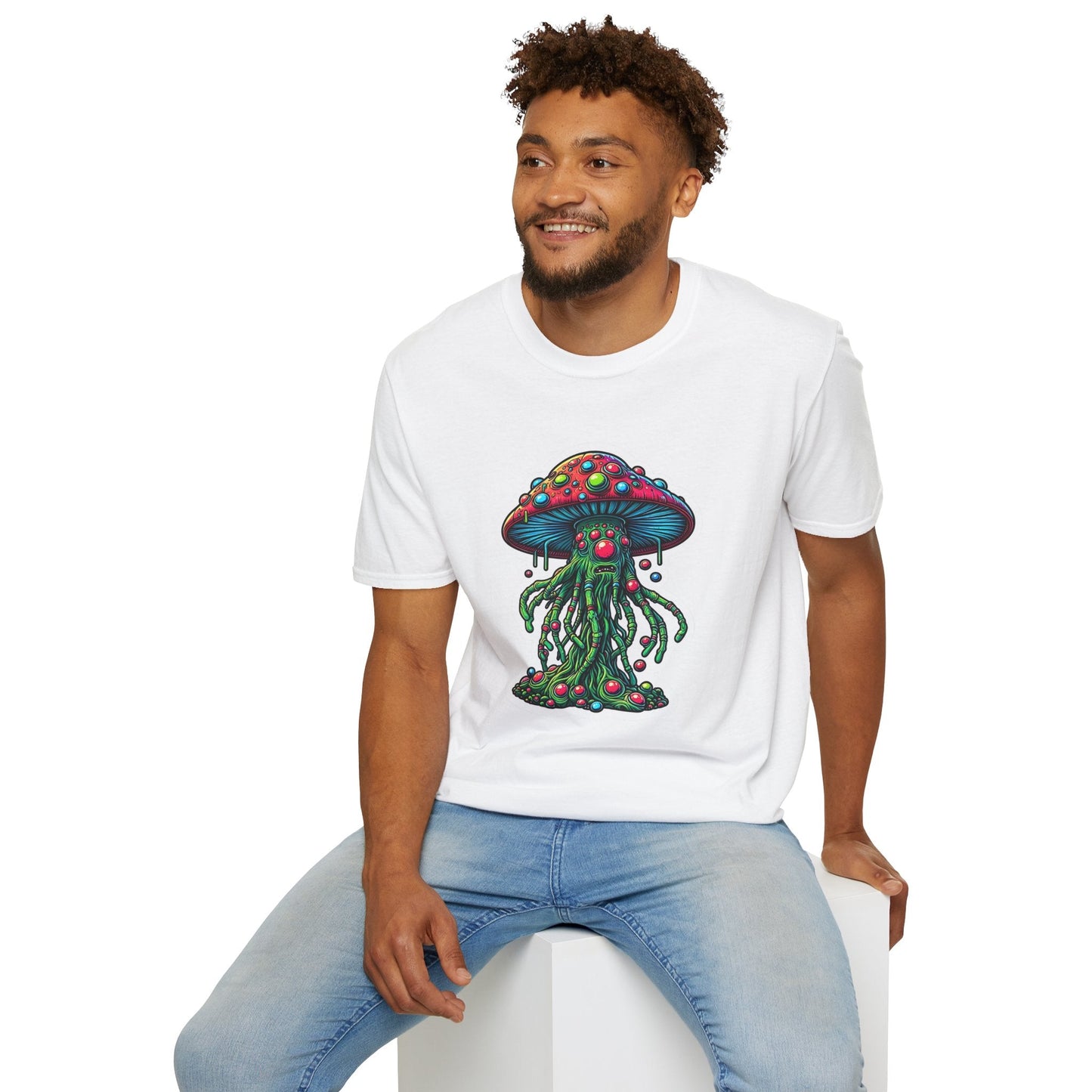 Mashroom Tee Shirt Unisex Funny Mashroom Shirt With Fungus Art Design Gildan Softstyle 64000