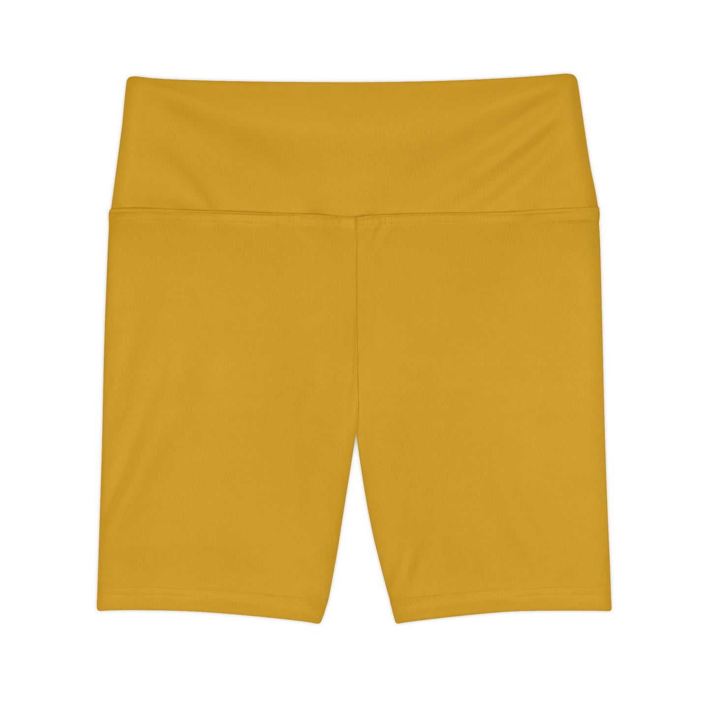 Goldenrod Yellow Women's Workout Shorts — High-Waist Performance Biker Shorts