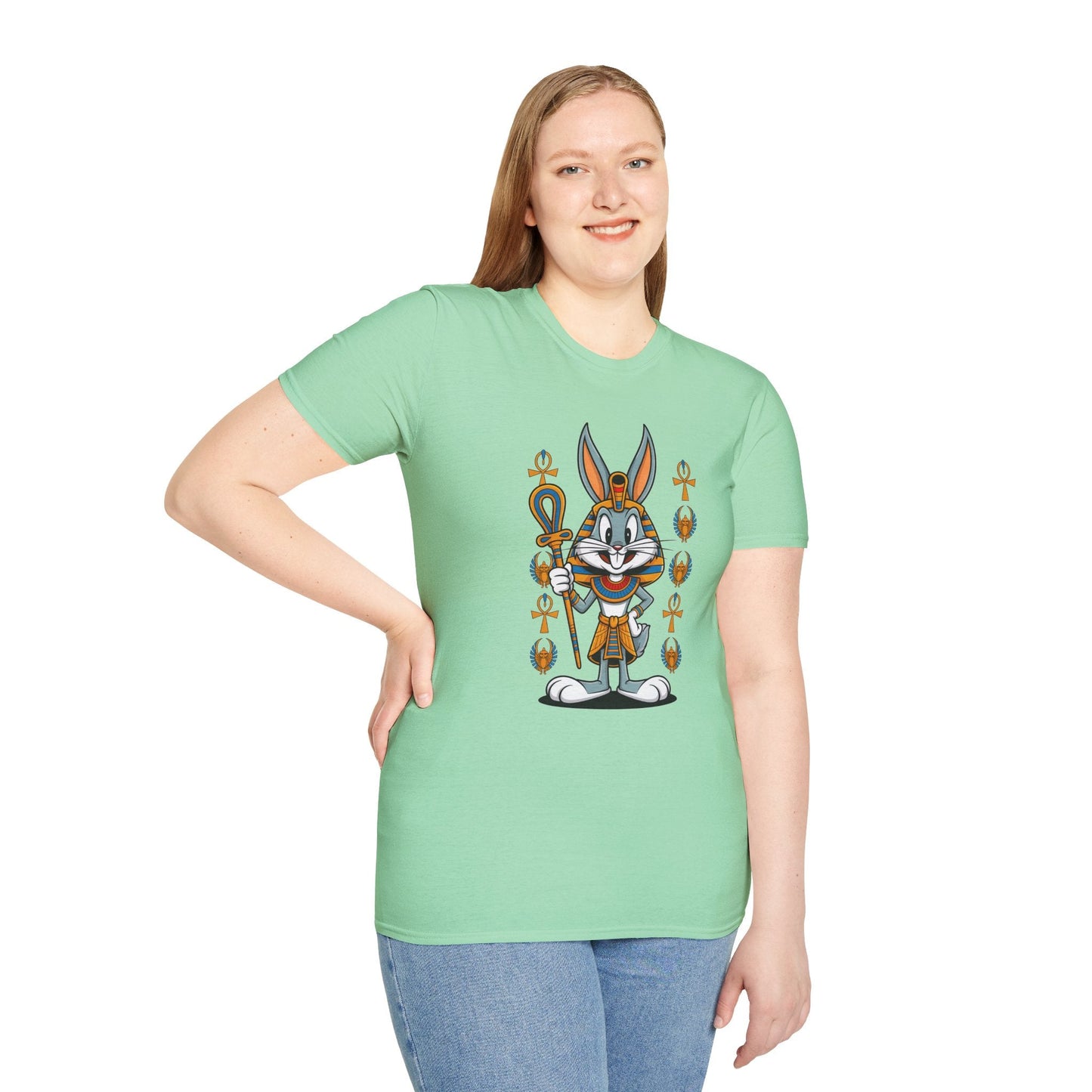 Cartoon Bunny Graphic Unisex Cotton Animal Animation Artwork Design Tee 31