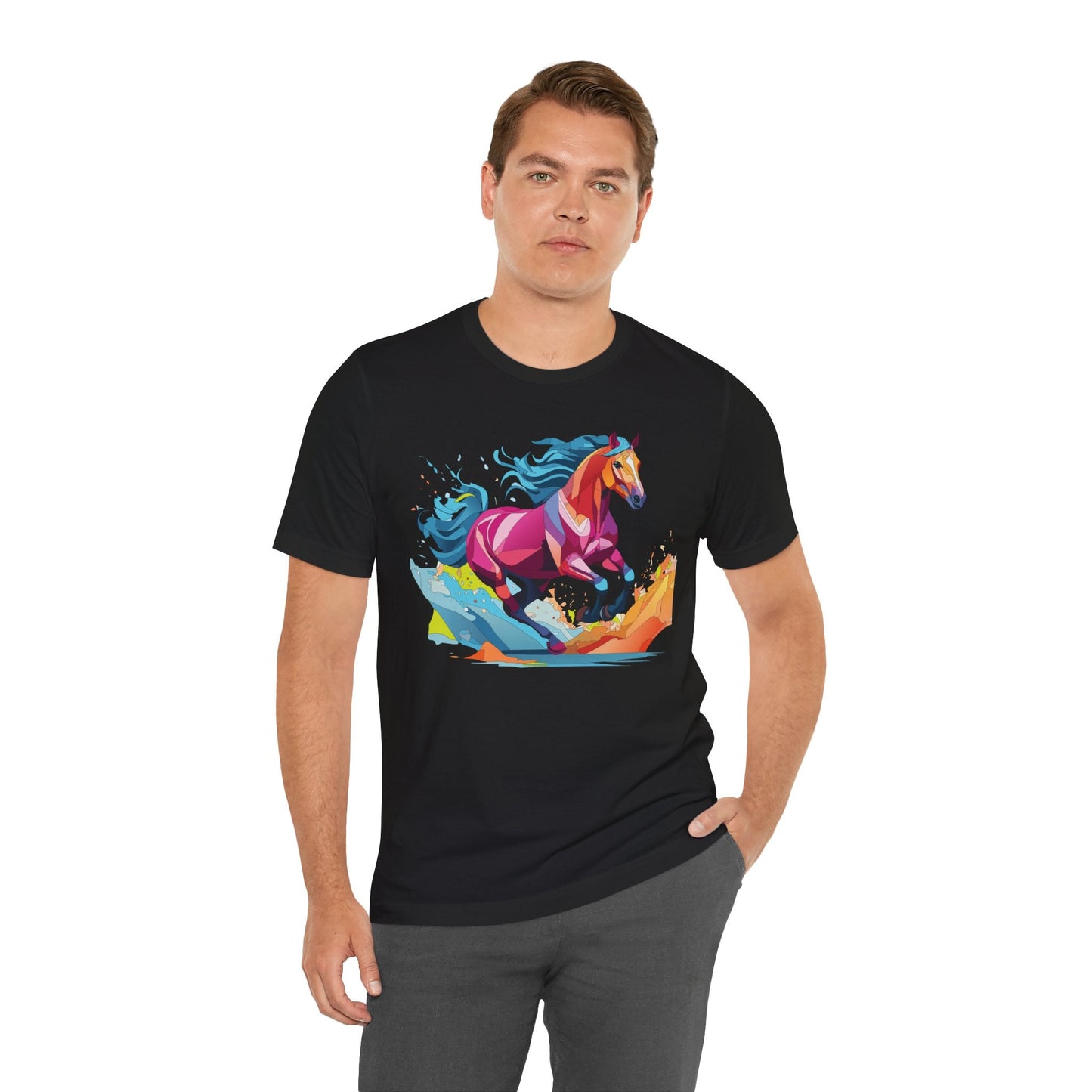 Unisex Animal Tee Shirt With Wild Animals Art Design Short Sleeve Casual Wear Everyday