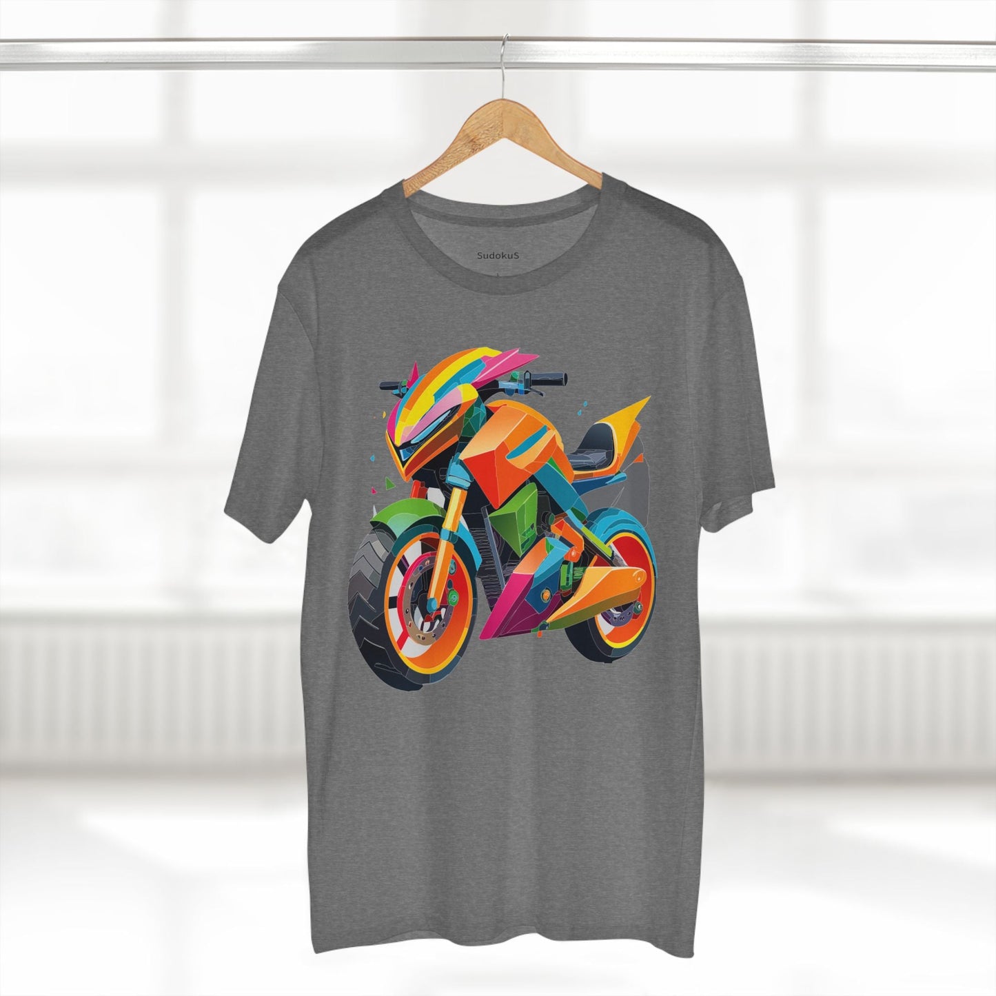 Moto Bike Graphic Unisex 100 Cotton Staple Tee 7