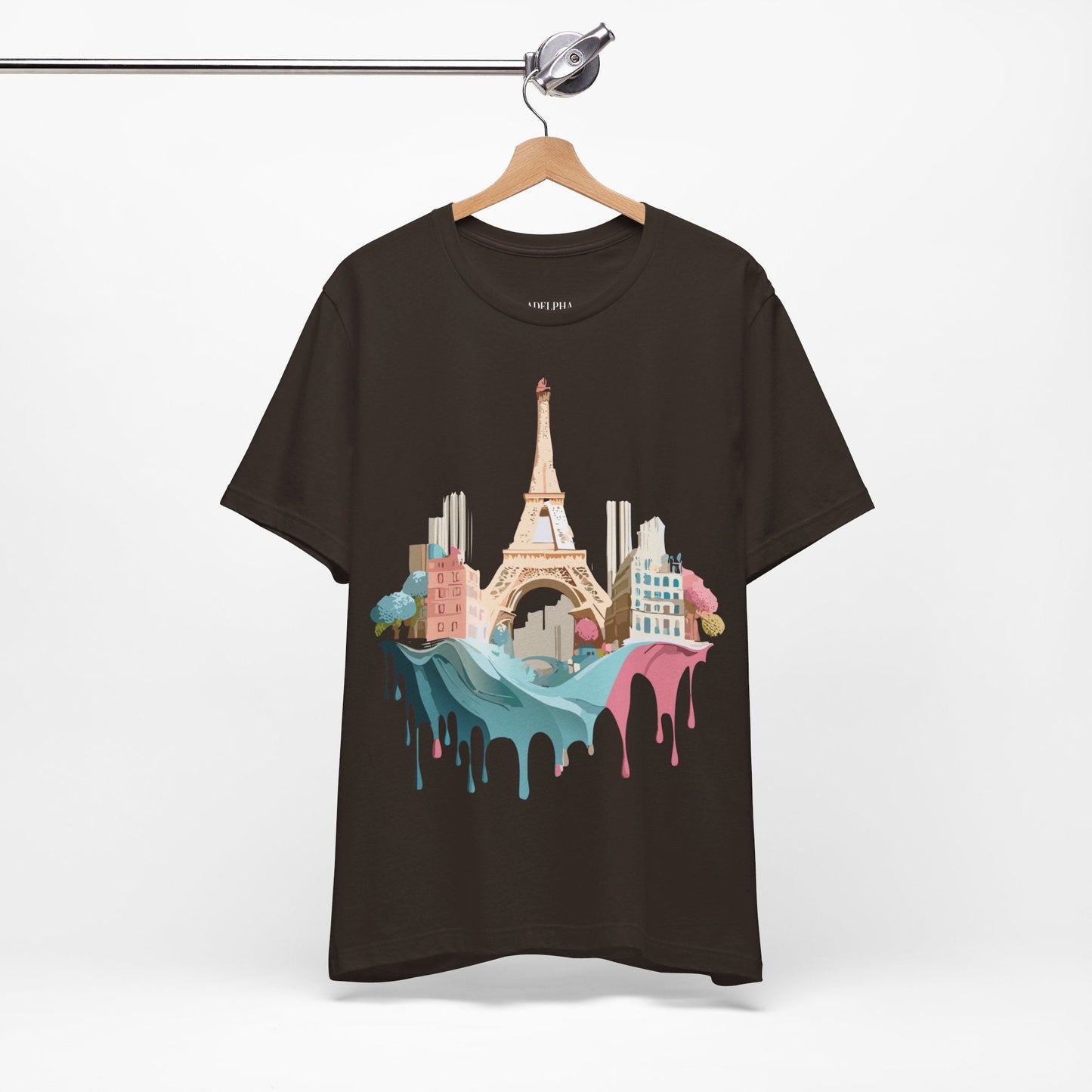 Paris Tourist Graphic Tee Unisex Jersey Short Sleeve Art Design By Vintage Inspired