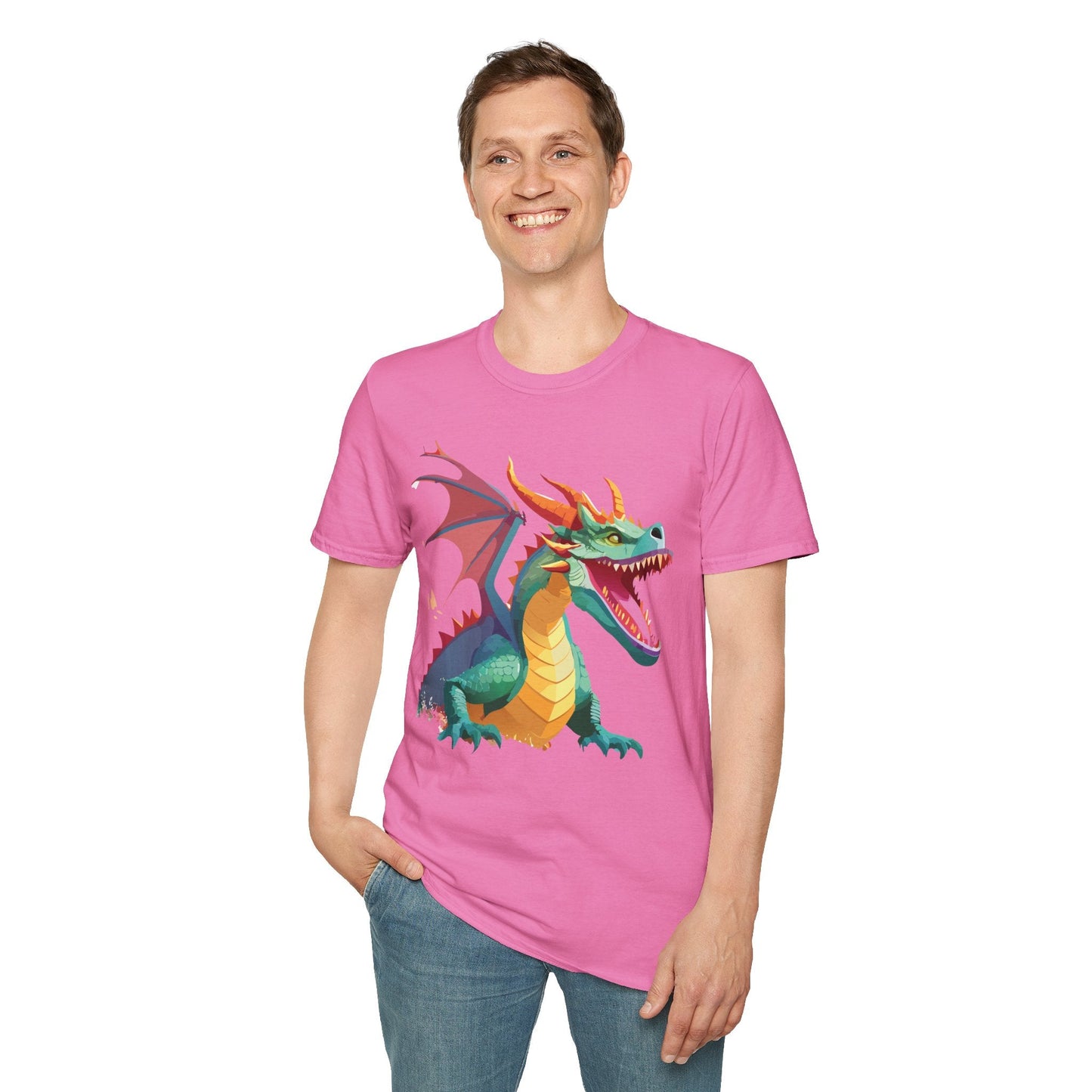 Dragon Graphic Unisex Cotton Softstyle Art Design Tee With Animals 14