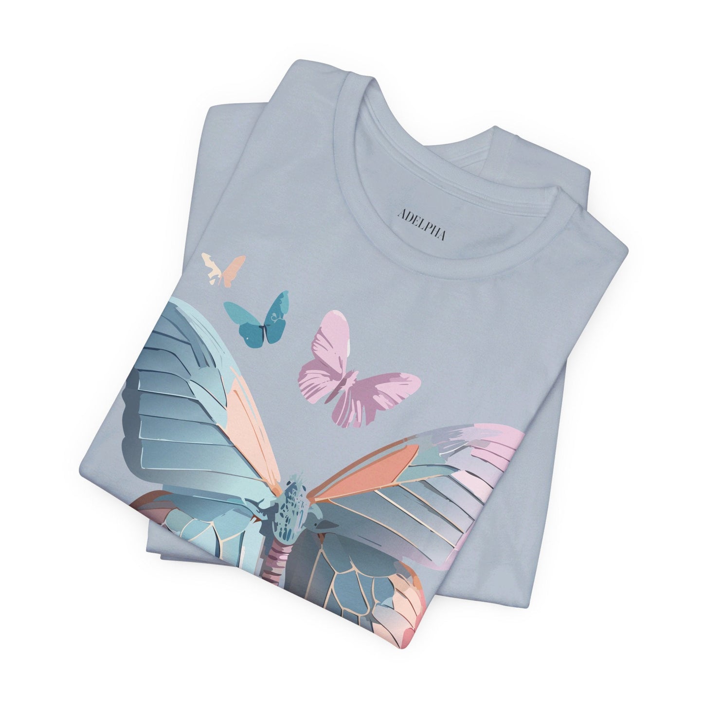 Butterfly Graphic Short Sleeve Tee Unisex Vintage Art Shirt By Adelpha