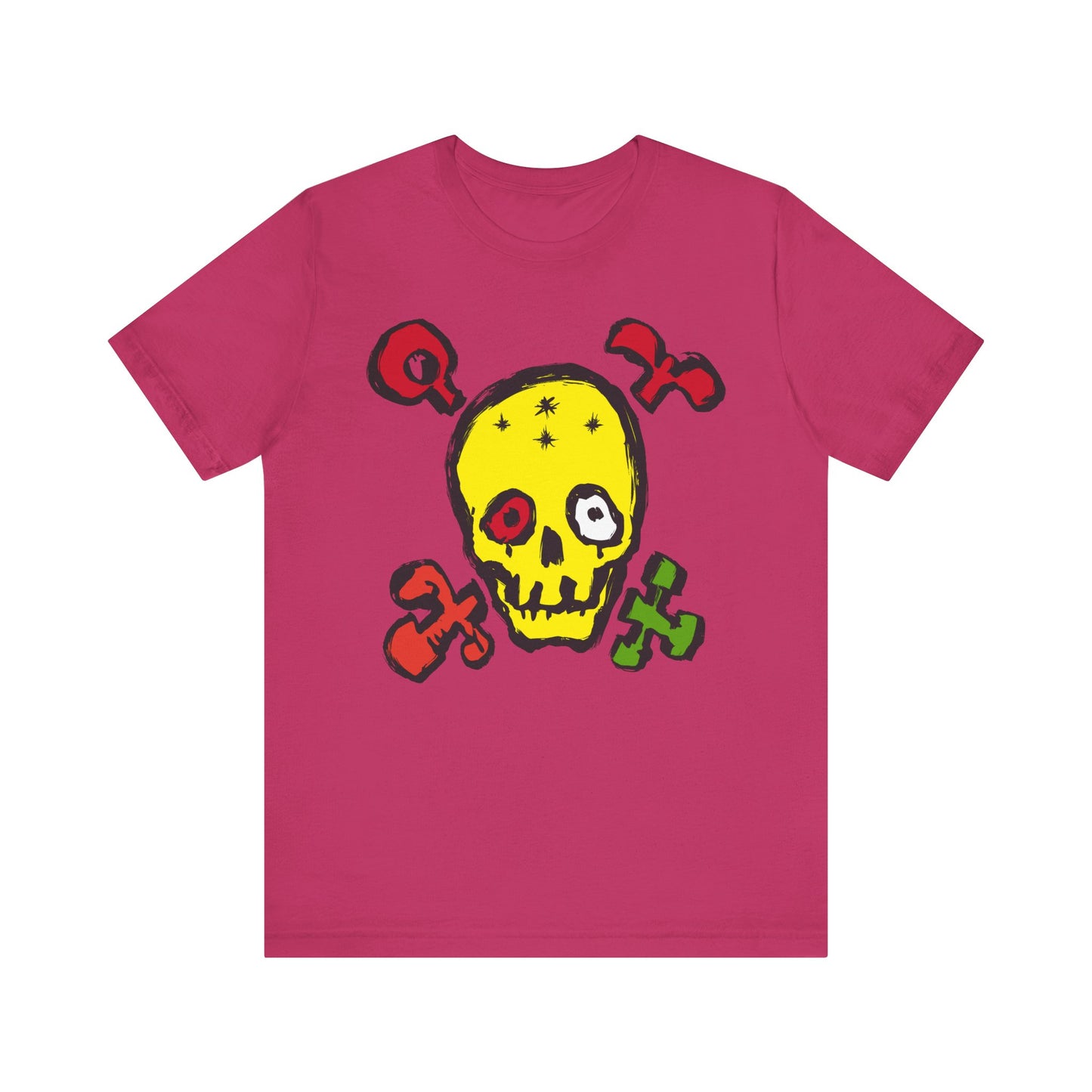 Yellow Skull Graphic Design Tee, Skull Shirt, Vintage Tees, Art Design T-Shirt, Vintage Graphic Tee, Art Shirts with Skulls