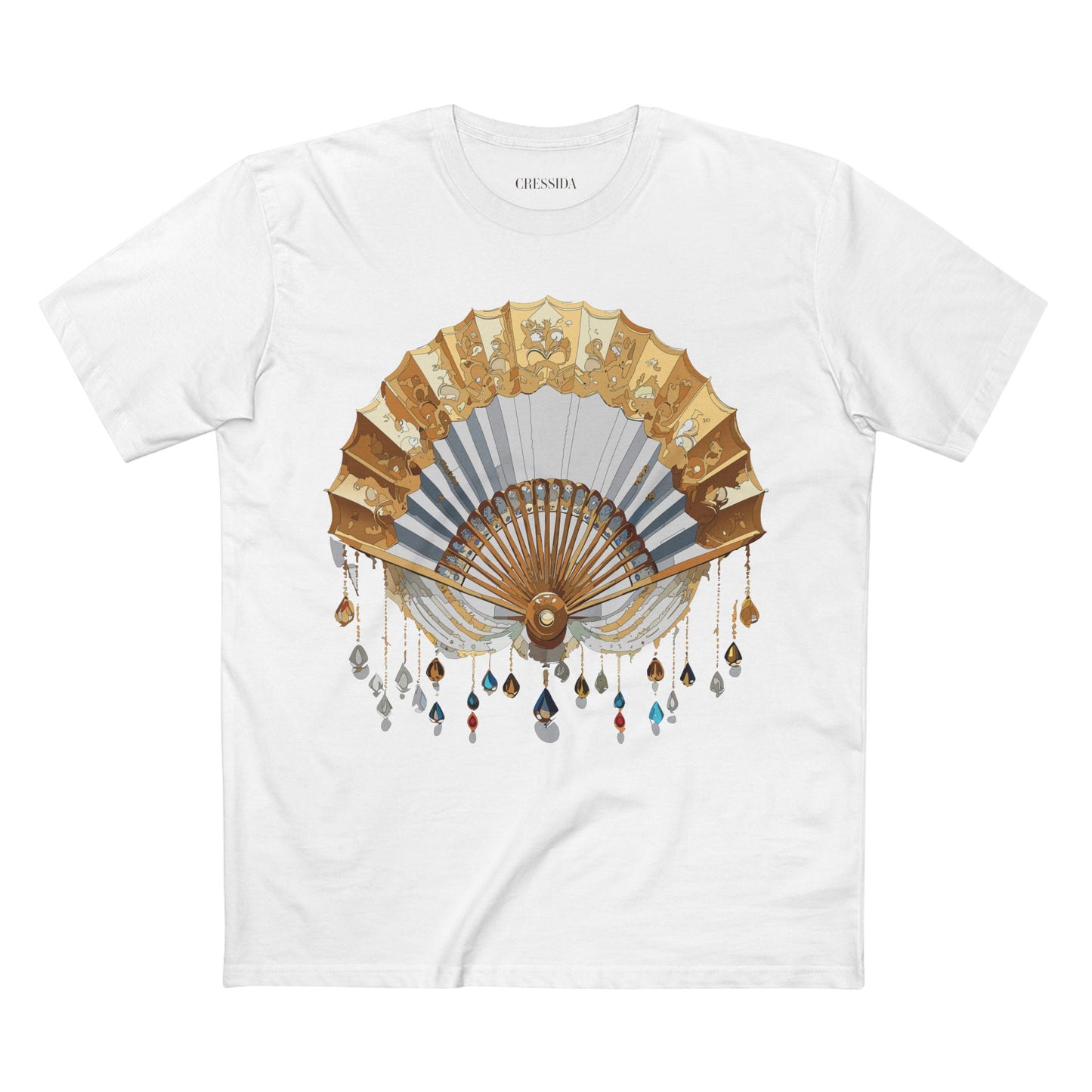 Antique Fan Graphic Design T-Shirt Unisex 100 Cotton Floral Carnival Artwork Tee 13