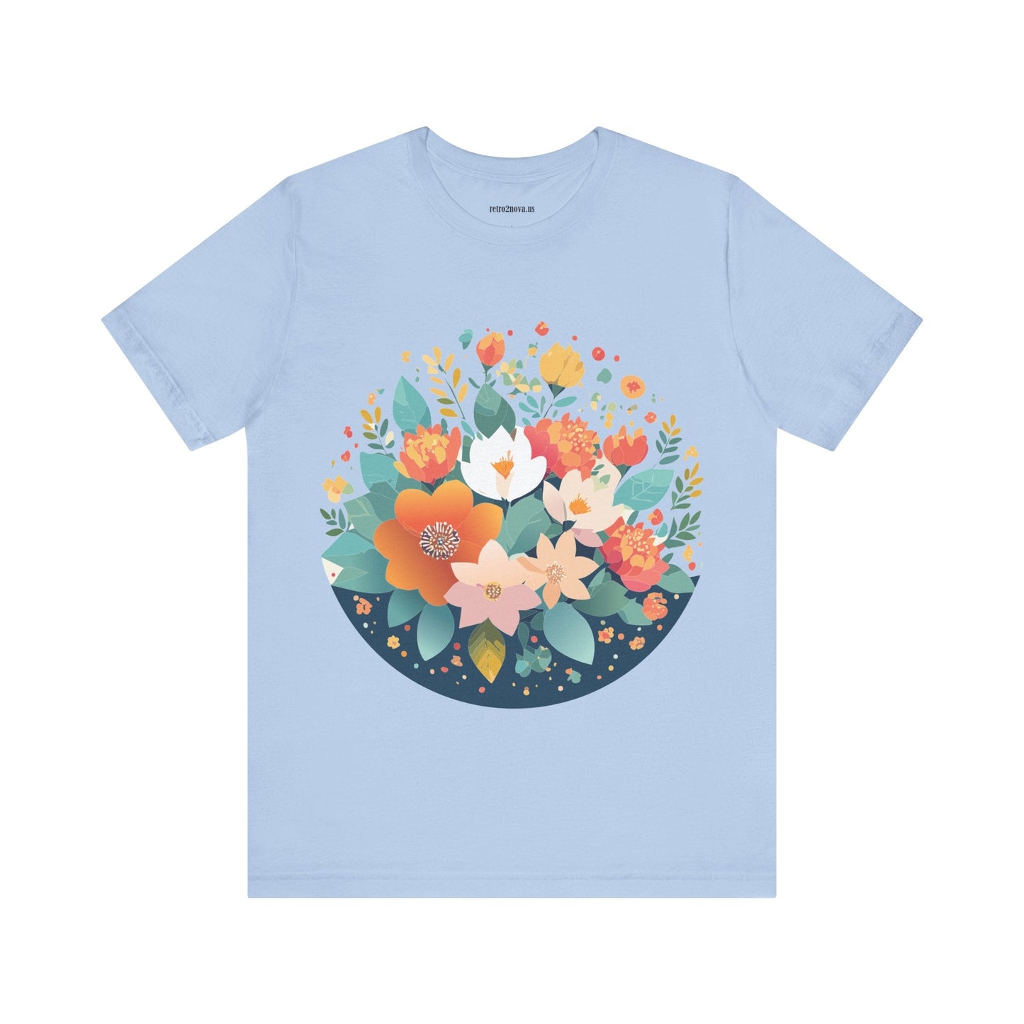 Floral Flowers Shirt Unisex Lightweight Breathable Jersey Tee Floral Pattern Short Sleeve