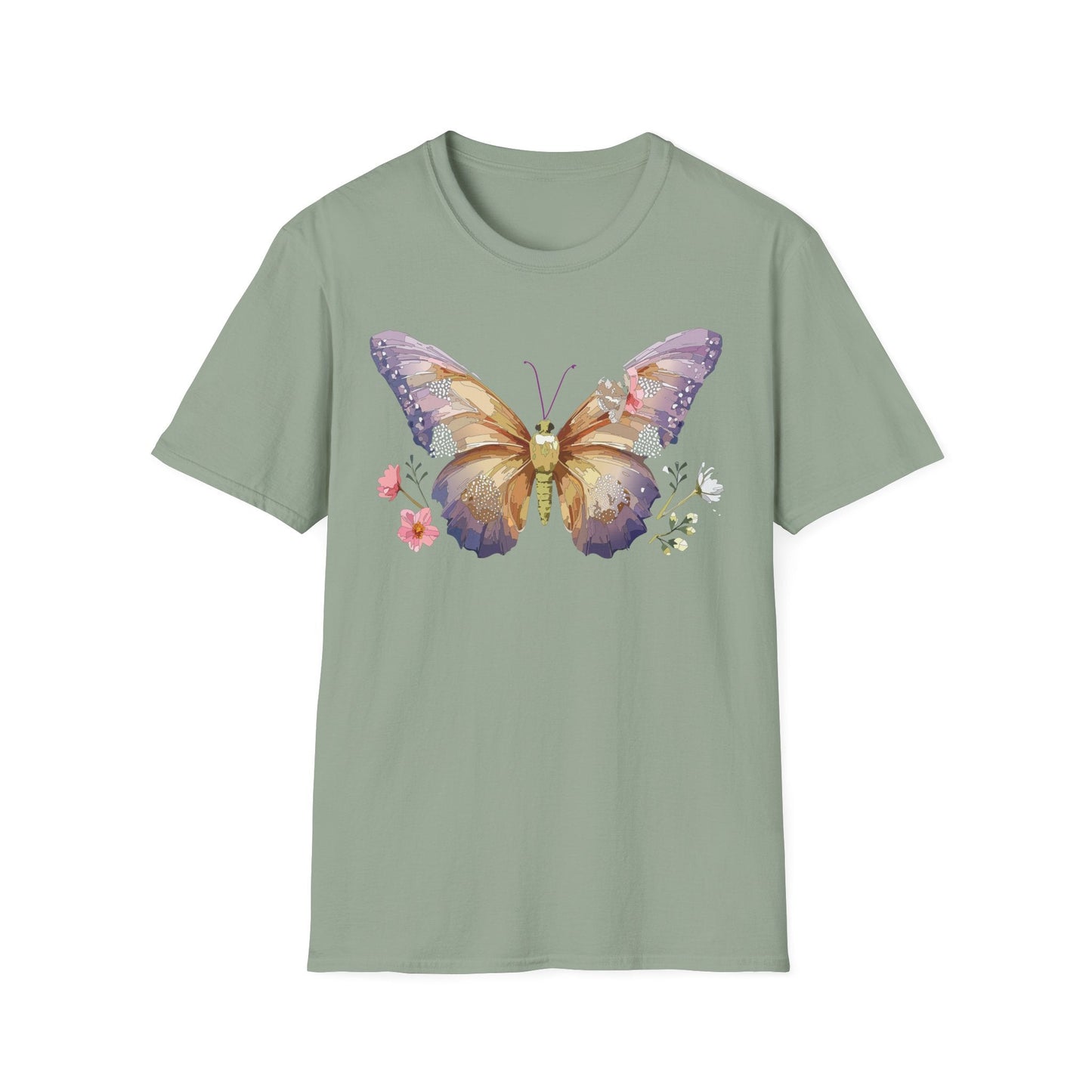 Monarch Butterfly Shirt Unisex Short Sleeve Tee Gildan Softstyle 64000 100 Percent Ring Spun Cotton