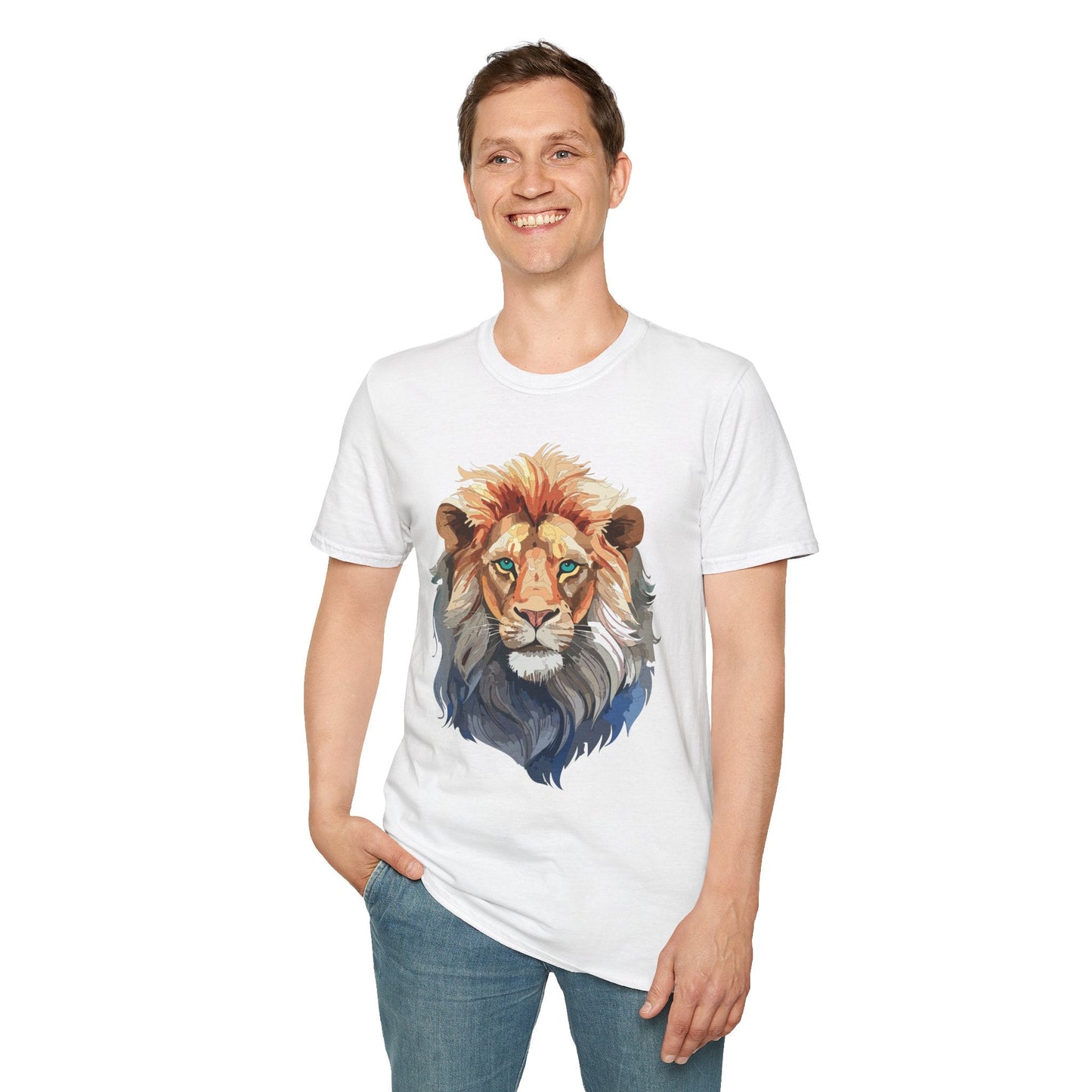 Lion Shirt Unisex Animal Tee Gildan Softstyle 64000 Cotton Tee