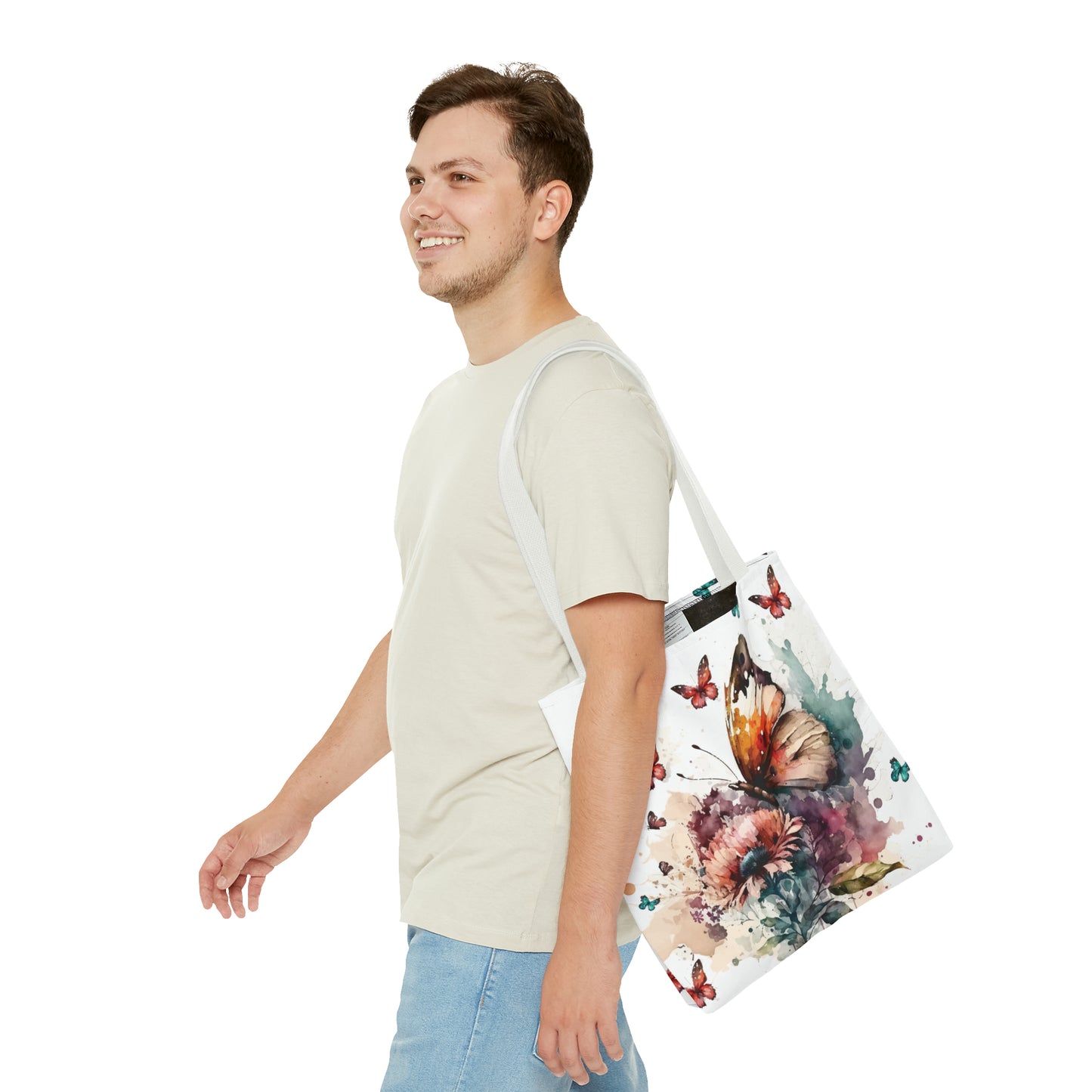 Canvas Bag with Butterfly Prints